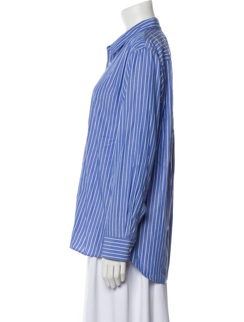 Nili Lotan Striped Long Sleeve Button-Up Top
