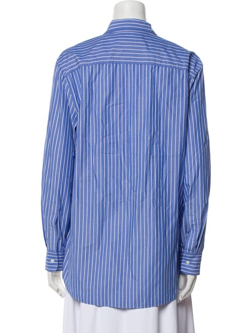 Nili Lotan Striped Long Sleeve Button-Up Top