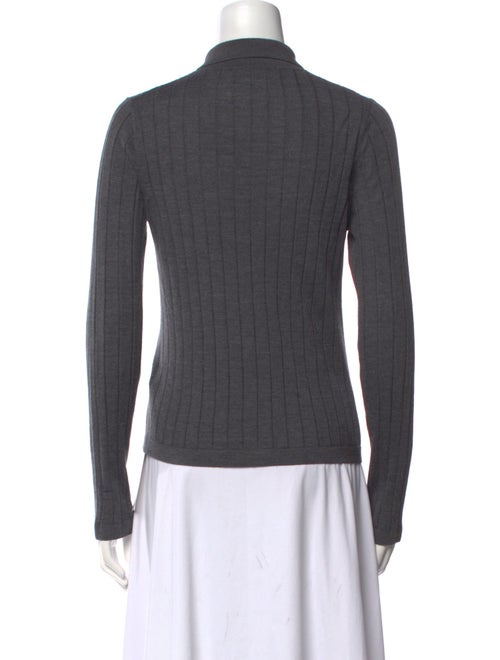 Nili Lotan Merino Wool Long Sleeve Button-Up Top