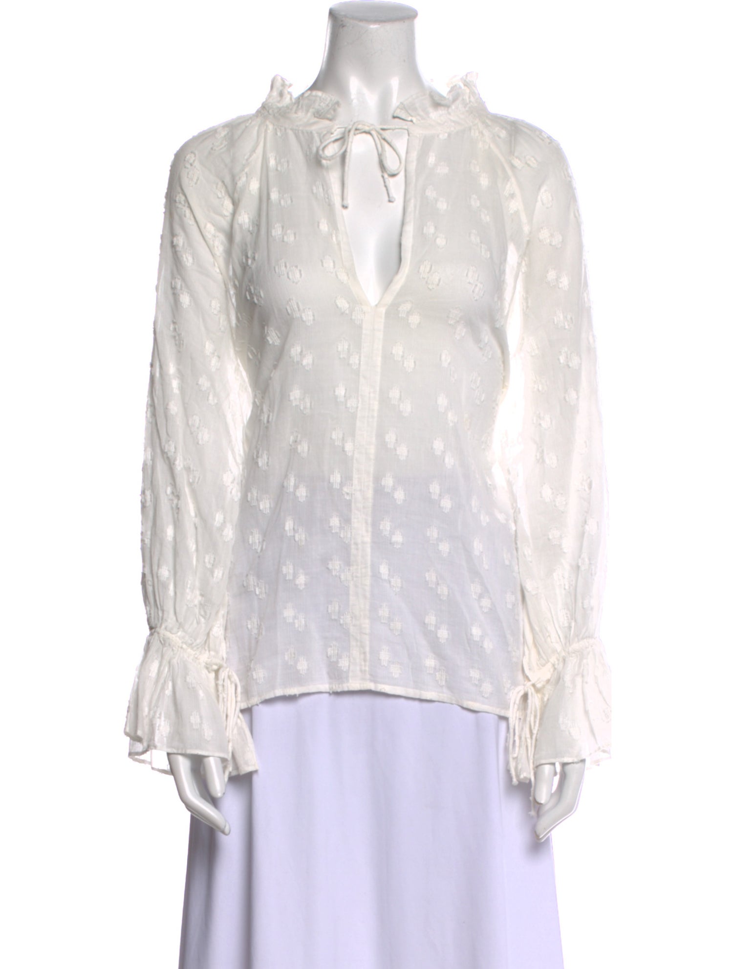 Nili Lotan Printed V-Neck Blouse