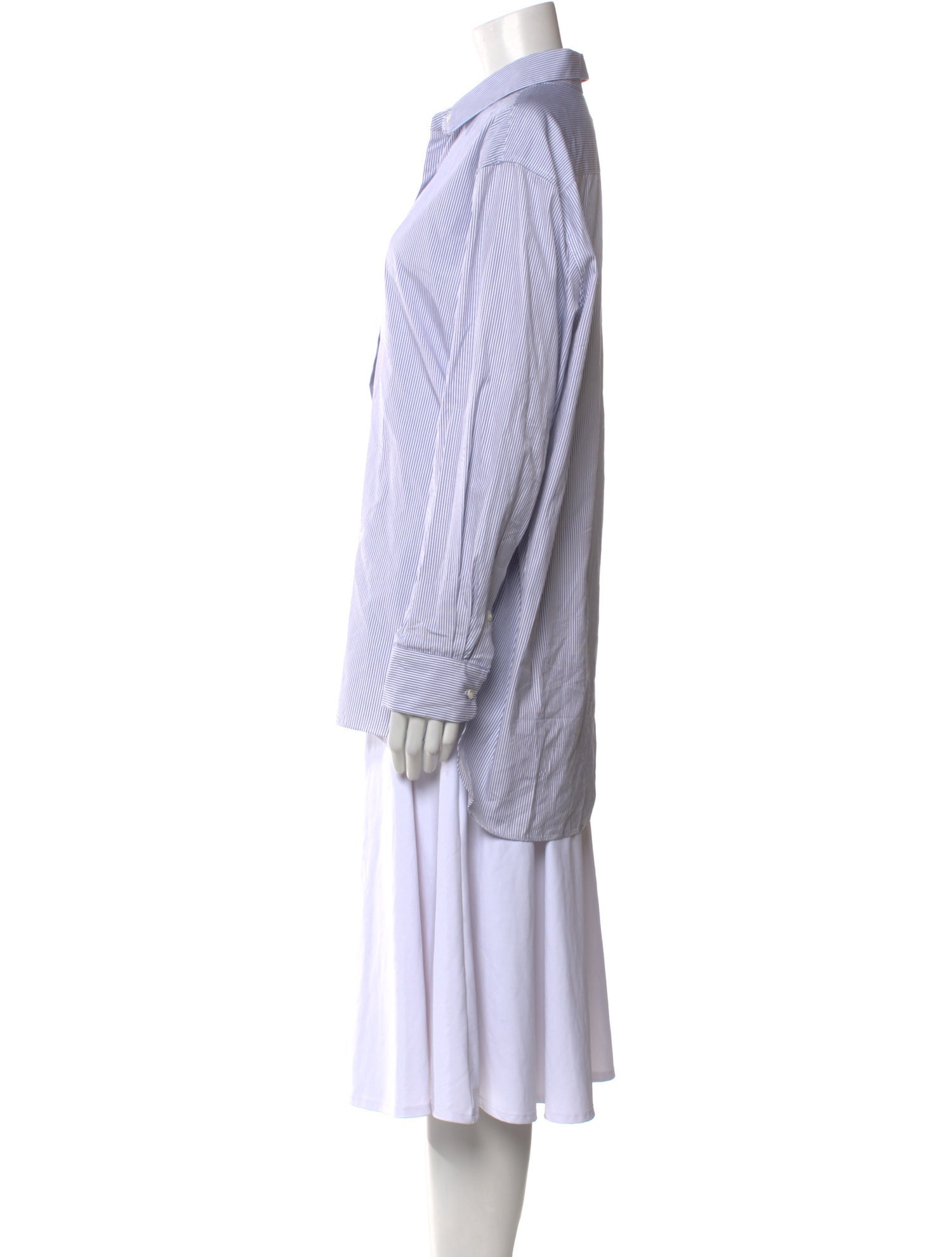 Nili Lotan Striped Long Sleeve Button-Up Top