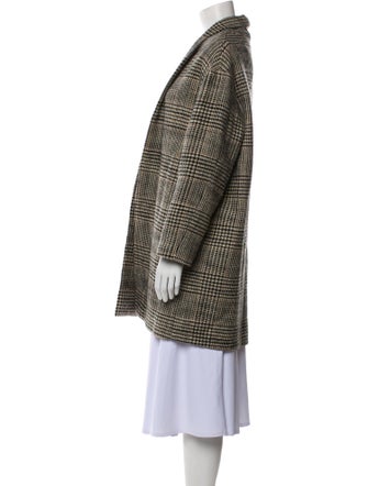 Nili Lotan Virgin Wool Houndstooth Print Coat