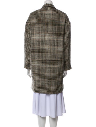 Nili Lotan Virgin Wool Houndstooth Print Coat