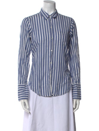 Nili Lotan Striped Long Sleeve Button-Up Top