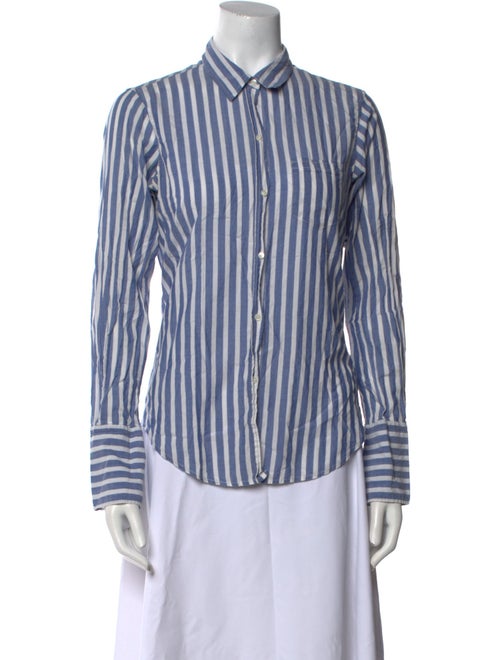 Nili Lotan Striped Long Sleeve Button-Up Top