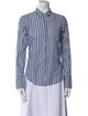 Nili Lotan Striped Long Sleeve Button-Up Top