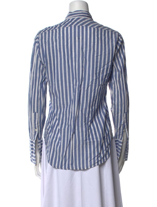 Nili Lotan Striped Long Sleeve Button-Up Top