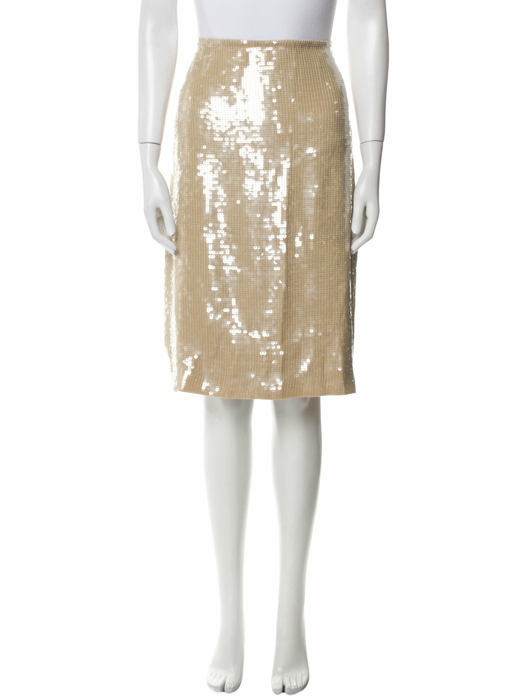 Nili Lotan Sequin Embellishments Knee-Length Skirt