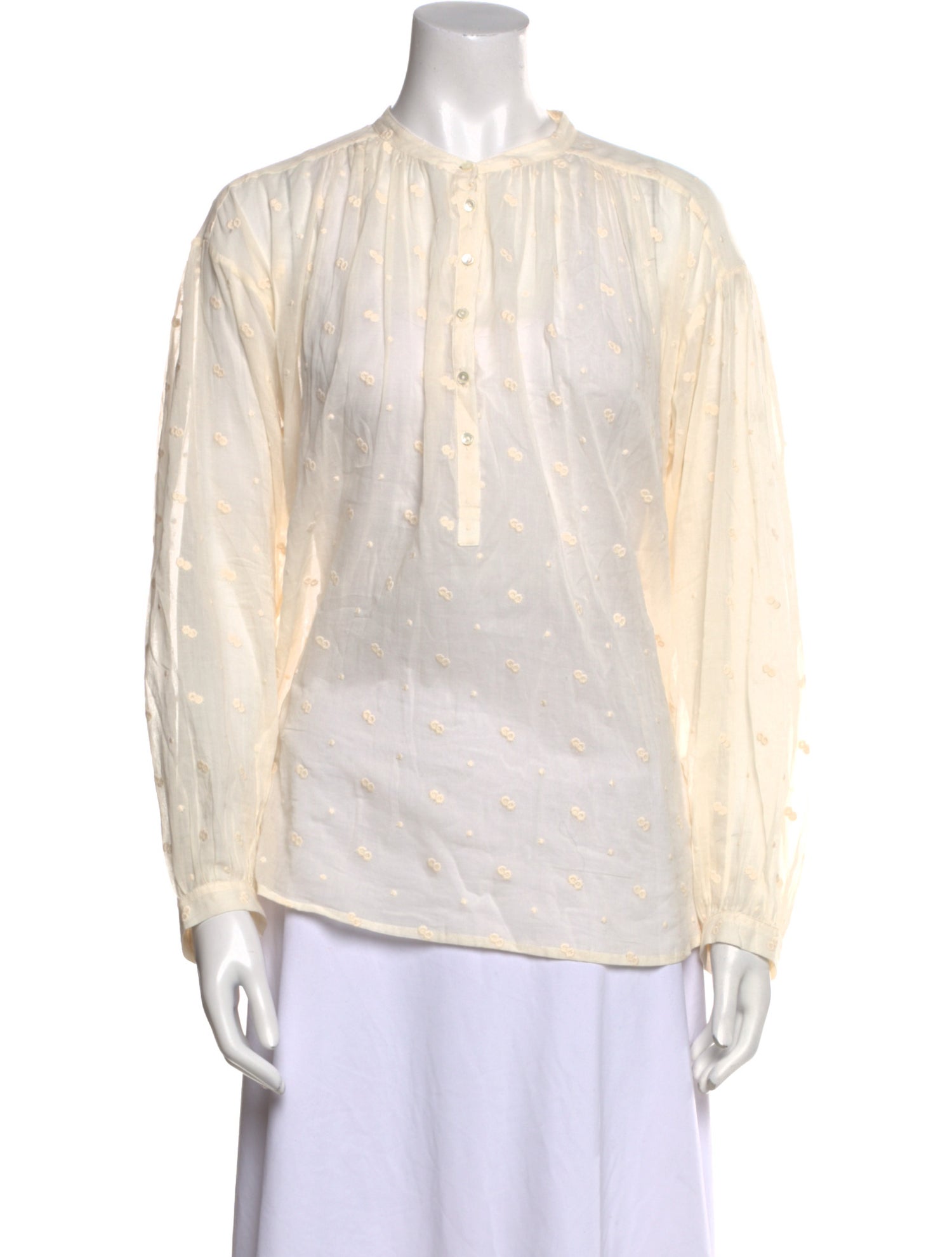 Nili Lotan Printed Mock Neck Blouse