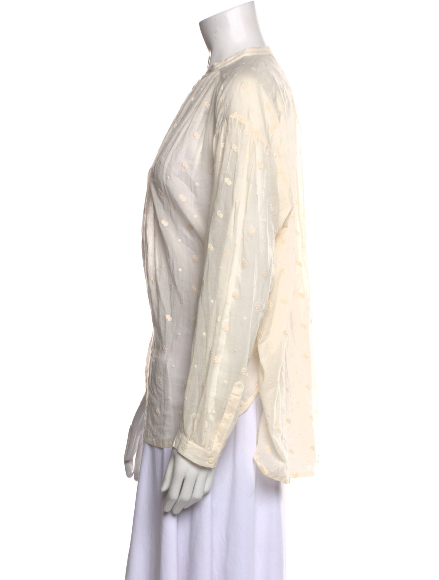 Nili Lotan Printed Mock Neck Blouse