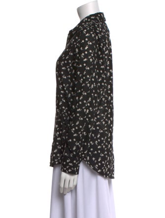 Nili Lotan Printed Long Sleeve Button-Up Top