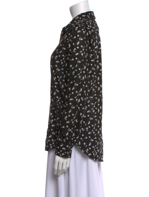 Nili Lotan Printed Long Sleeve Button-Up Top