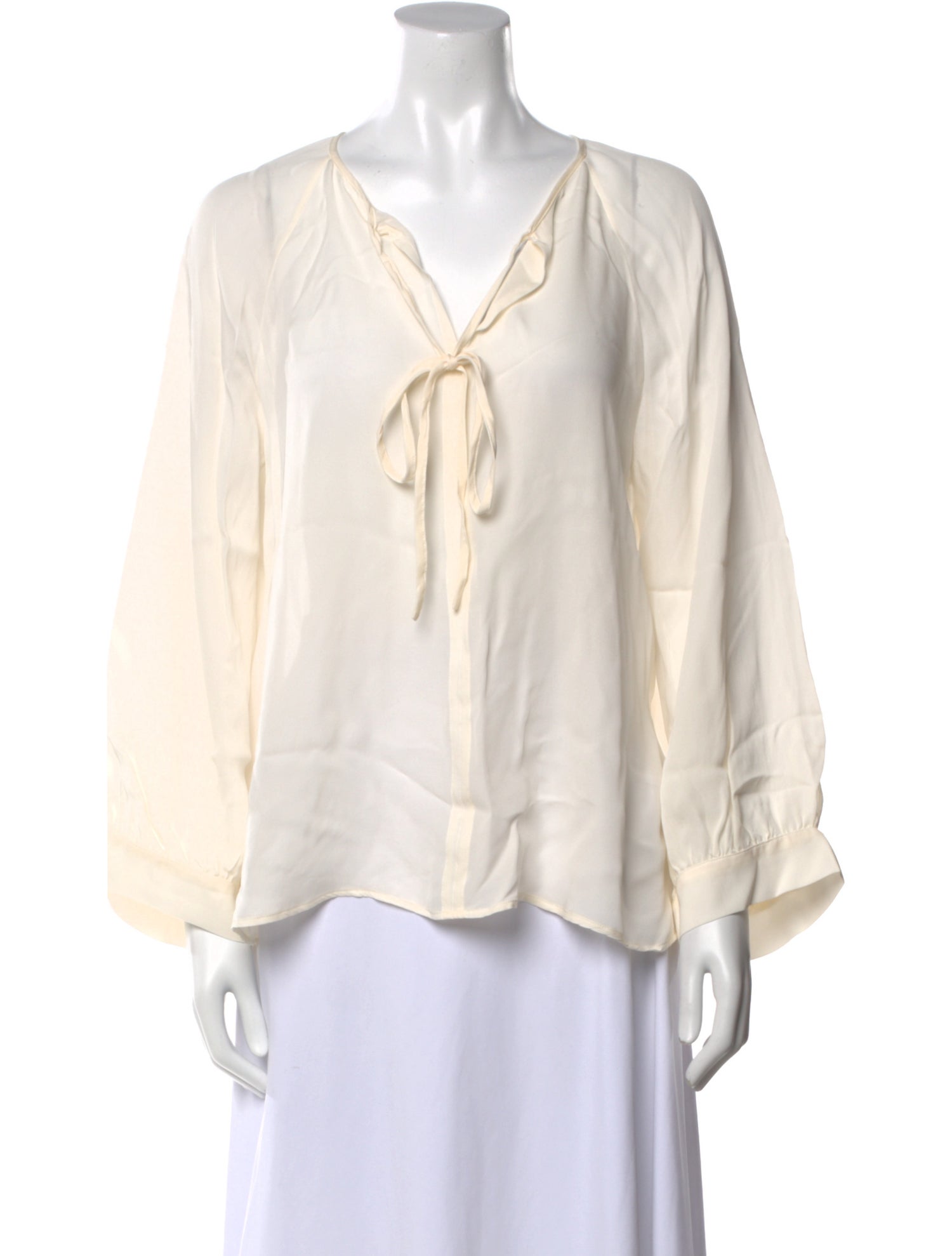 Nili Lotan Silk V-Neck Blouse