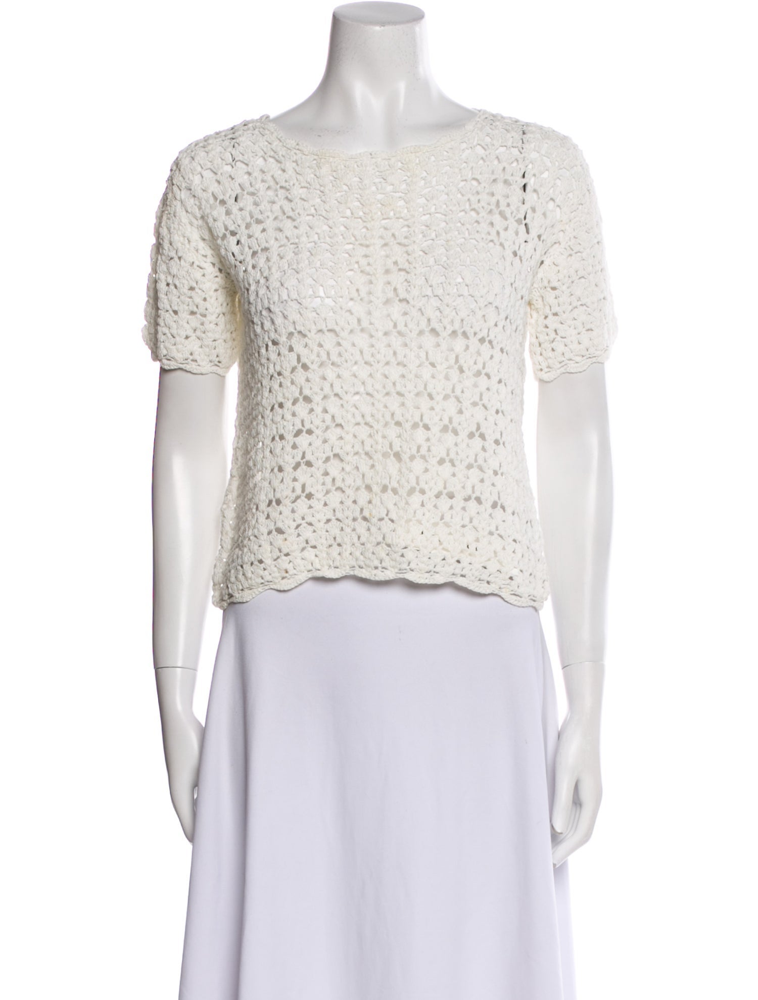 Nili Lotan Scoop Neck Short Sleeve Crop Top