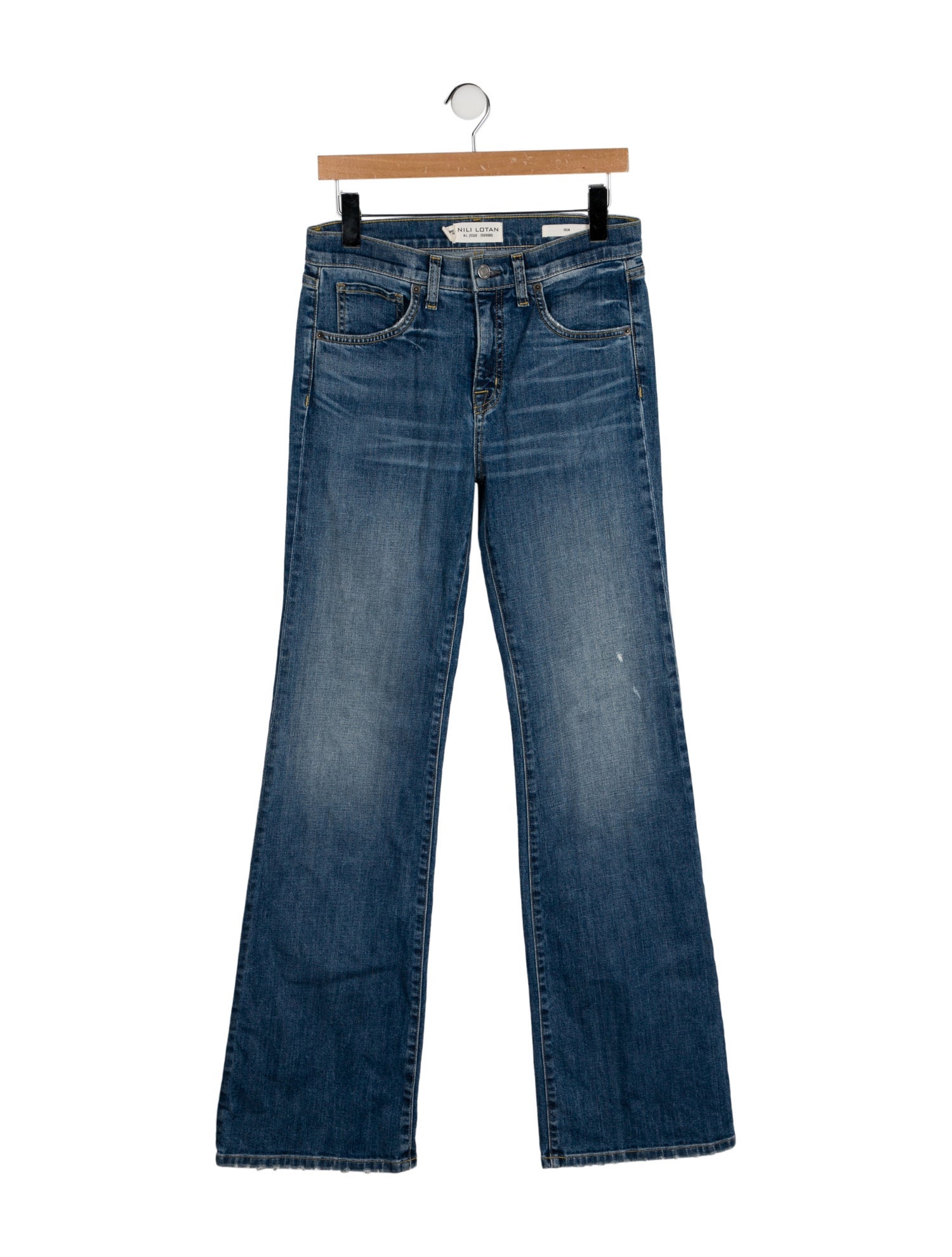 Nili Lotan Mid-Rise Wide Leg Jeans