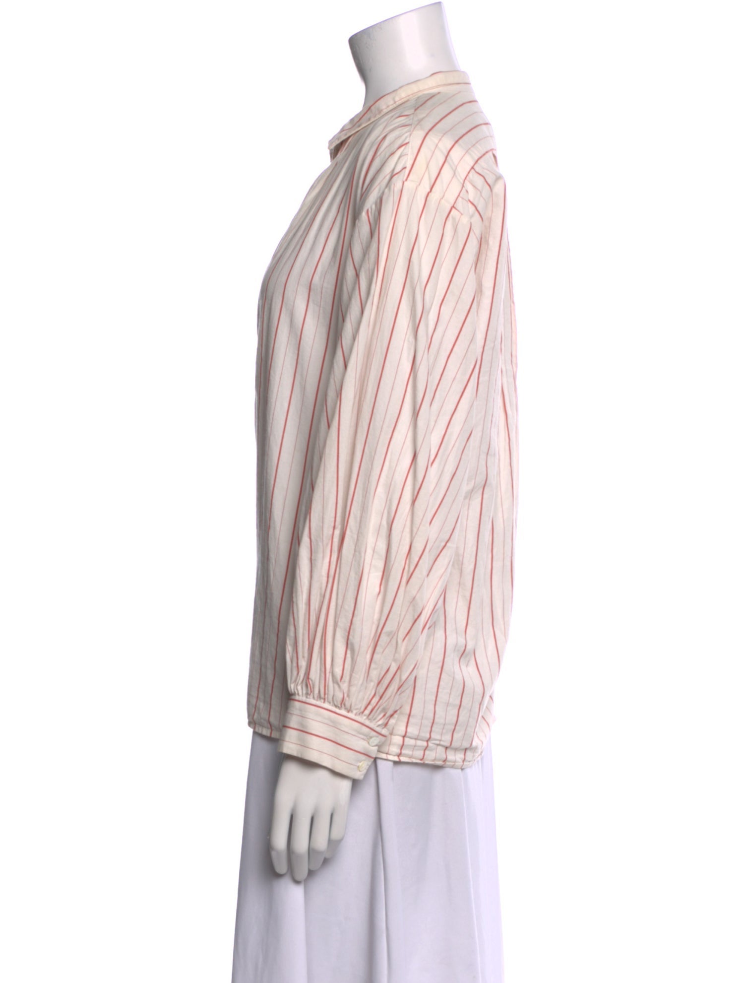 Nili Lotan Striped Long Sleeve Button-Up Top