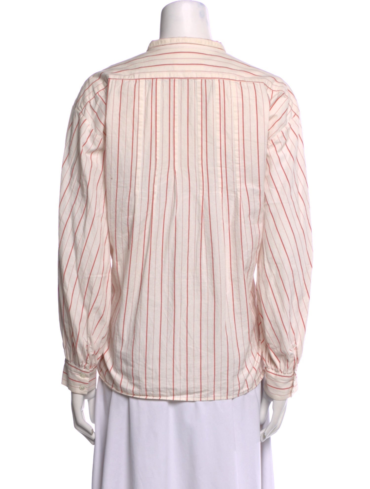 Nili Lotan Striped Long Sleeve Button-Up Top