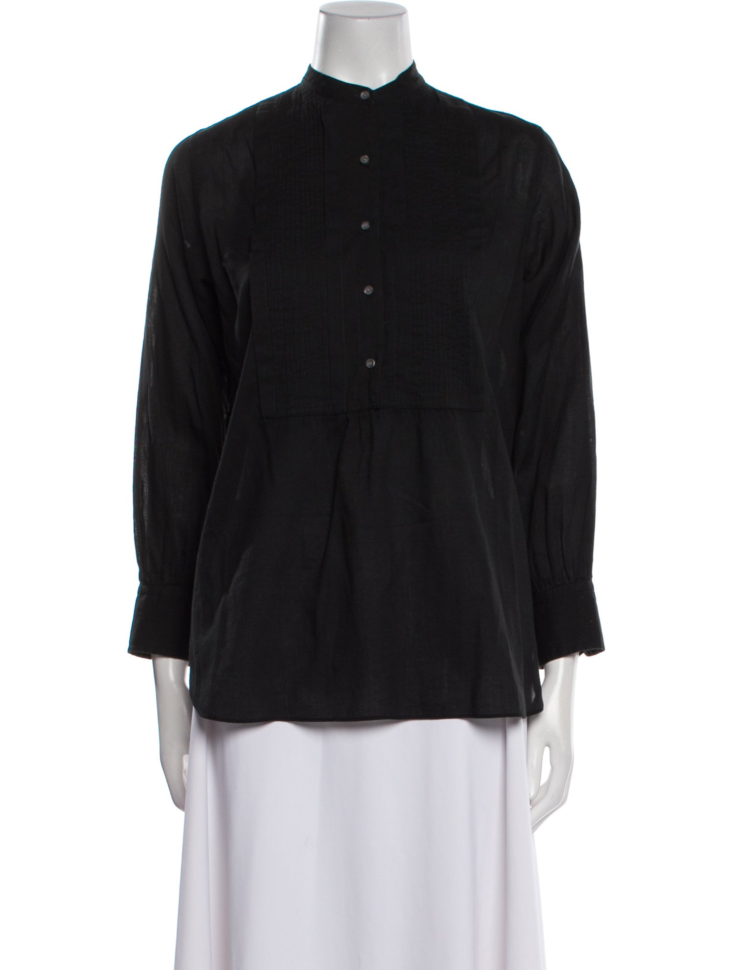 Nili Lotan Mock Neck Long Sleeve Polo