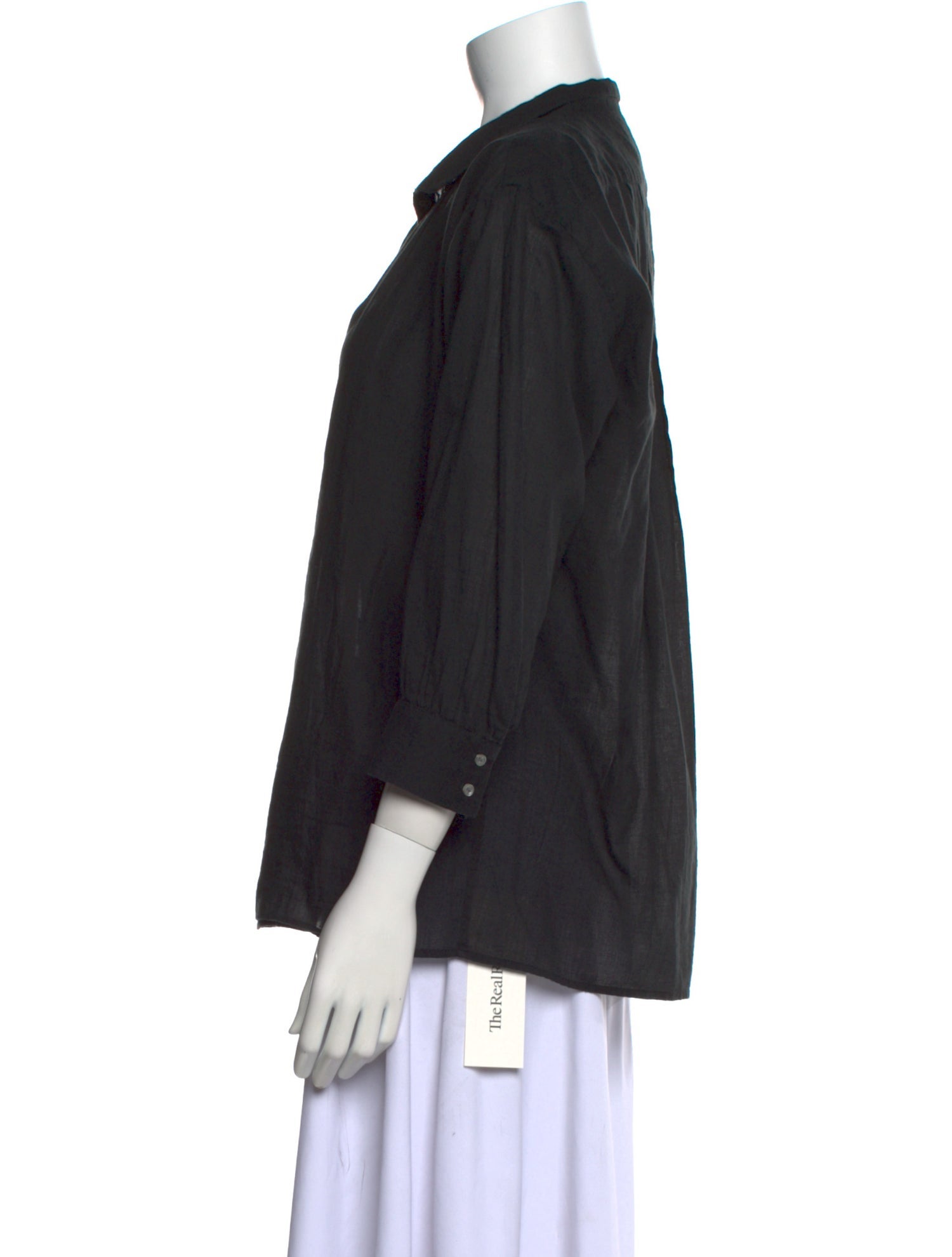 Nili Lotan V-Neck Three-Quarter Sleeve Blouse