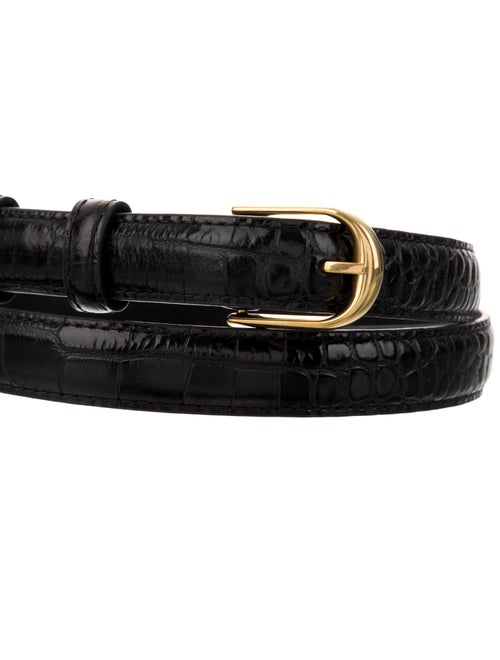 Nili Lotan Skinny Embossed Leather Belt