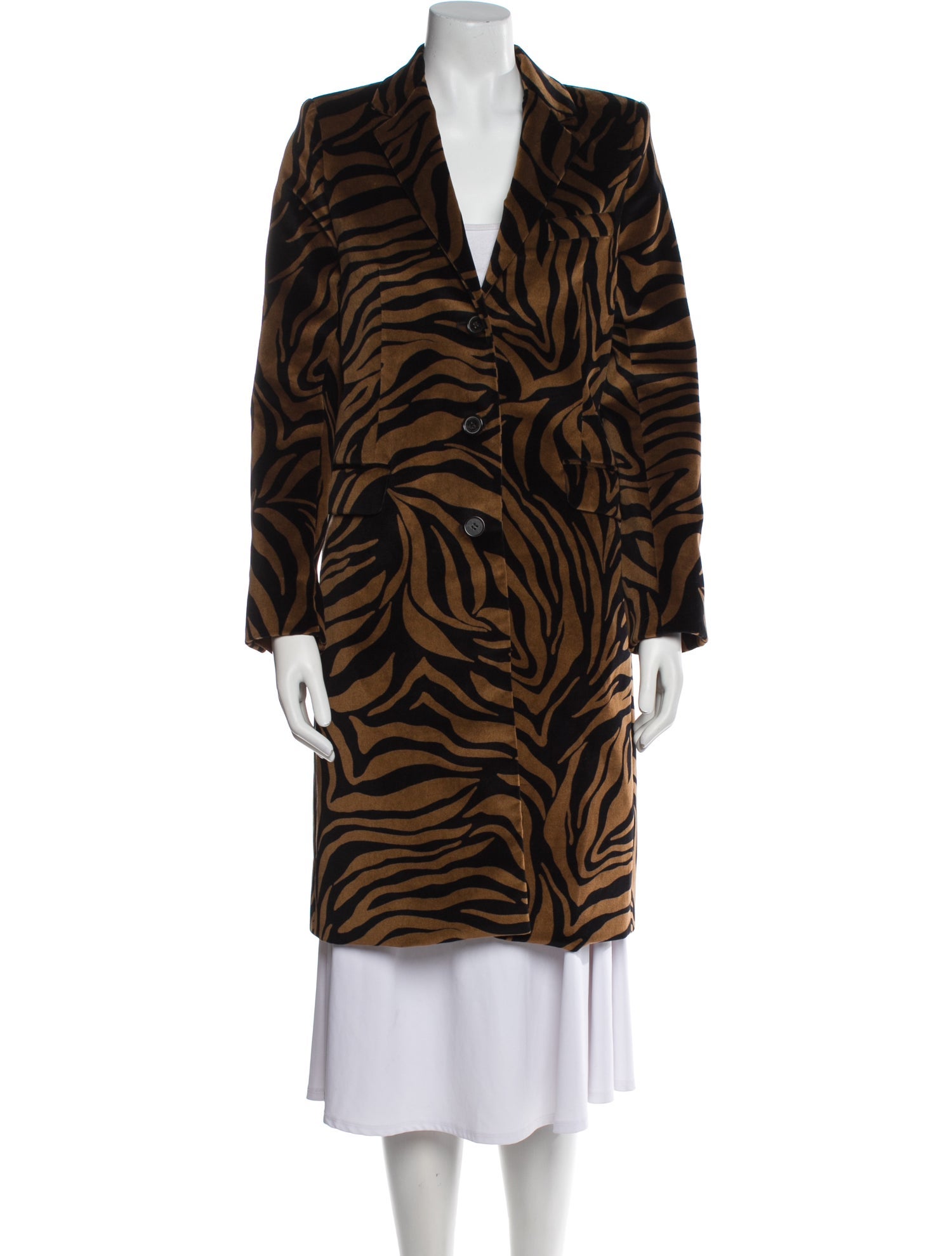 Nili Lotan Animal Print Faux Fur Coat