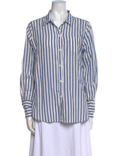 Nili Lotan Striped Long Sleeve Button-Up Top