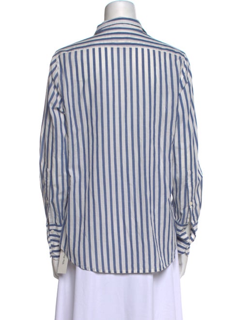 Nili Lotan Striped Long Sleeve Button-Up Top