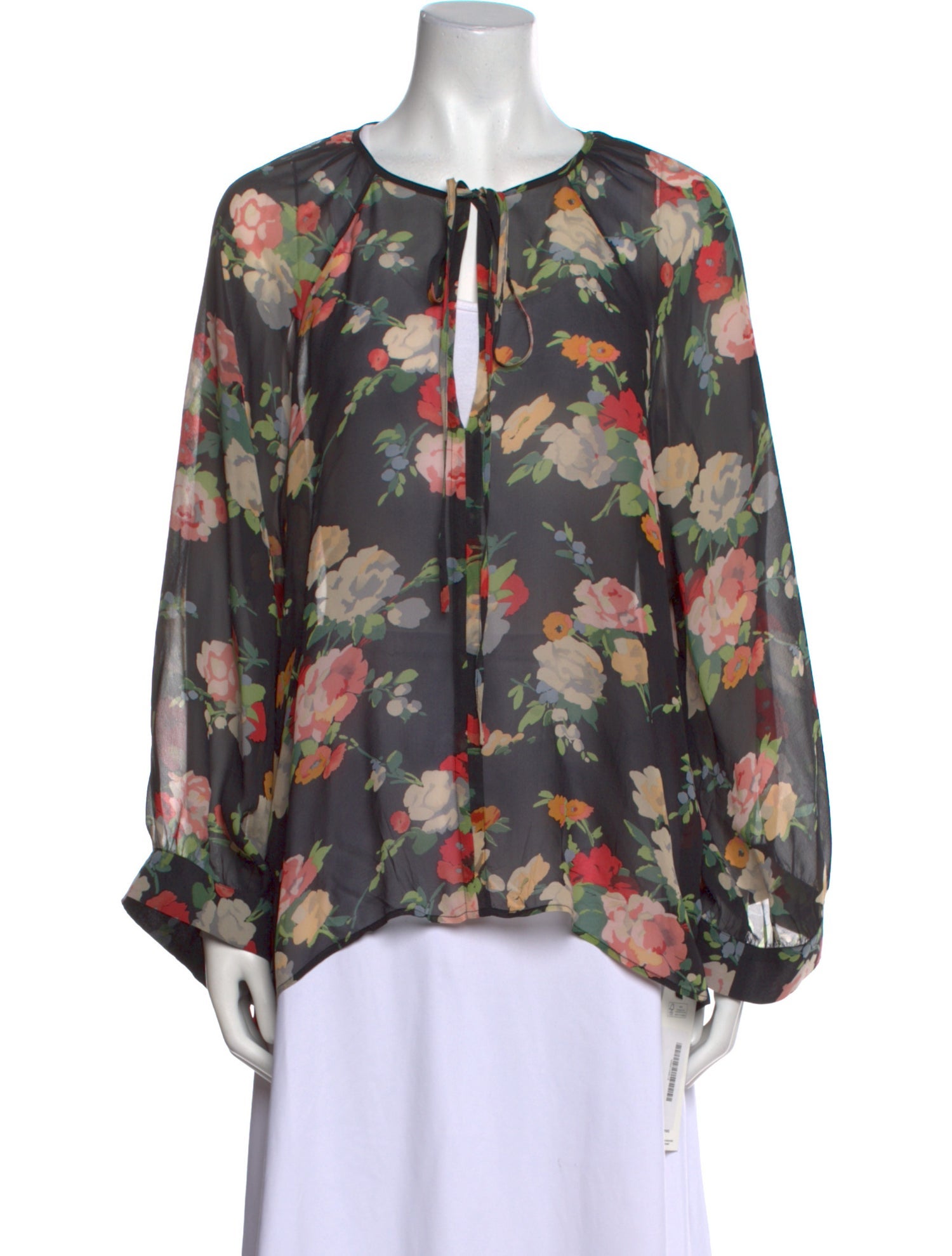 Nili Lotan Silk Floral Print Blouse