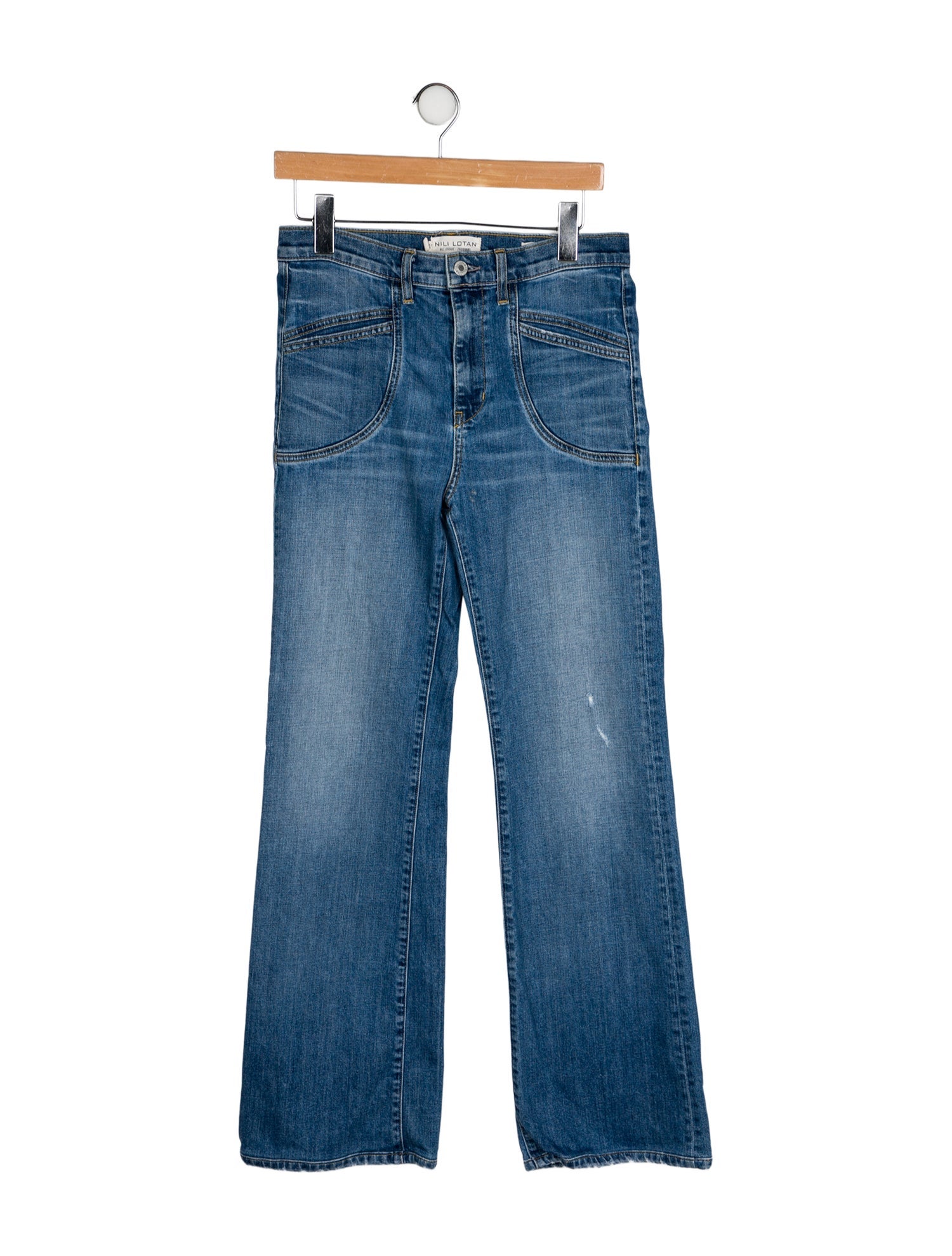 Nili Lotan Mid-Rise Wide Leg Jeans