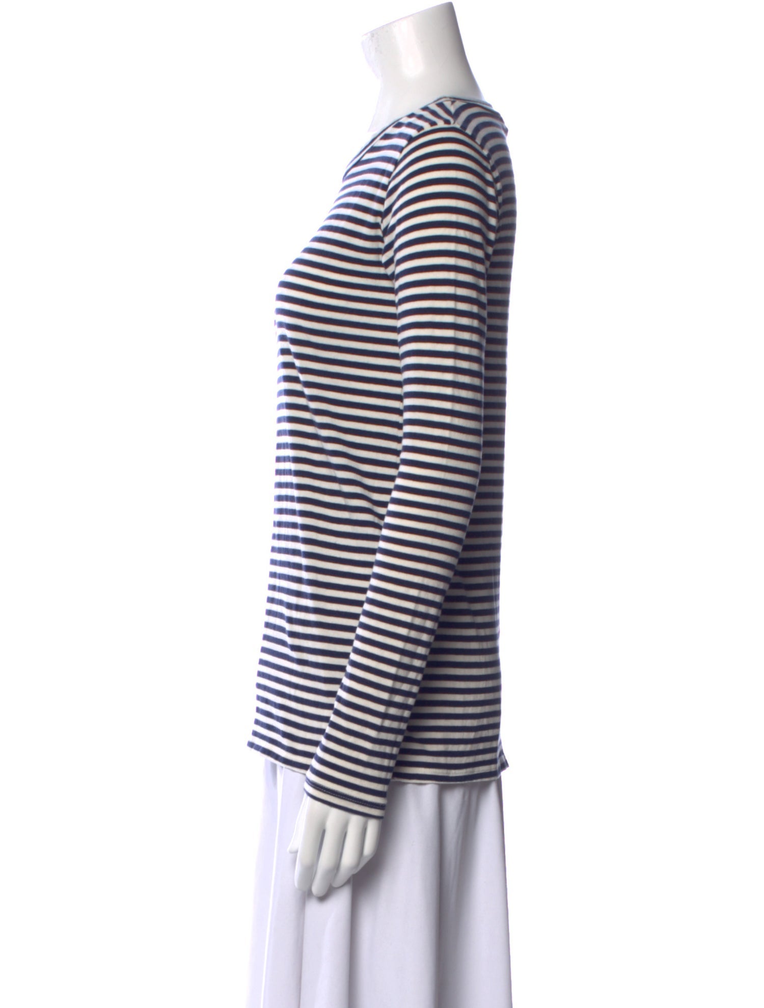 Nili Lotan Striped Crew Neck T-Shirt