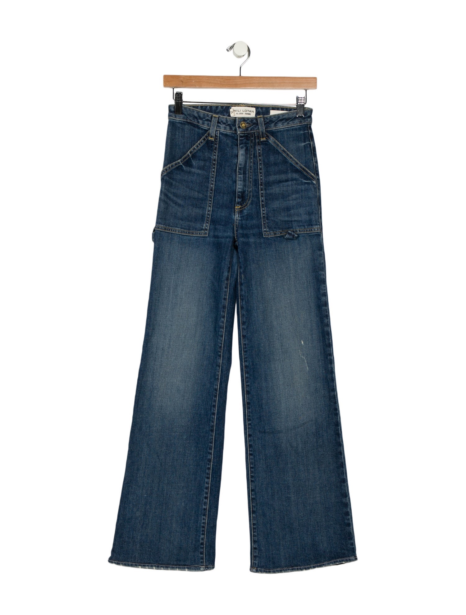 Nili Lotan Mid-Rise Wide Leg Jeans