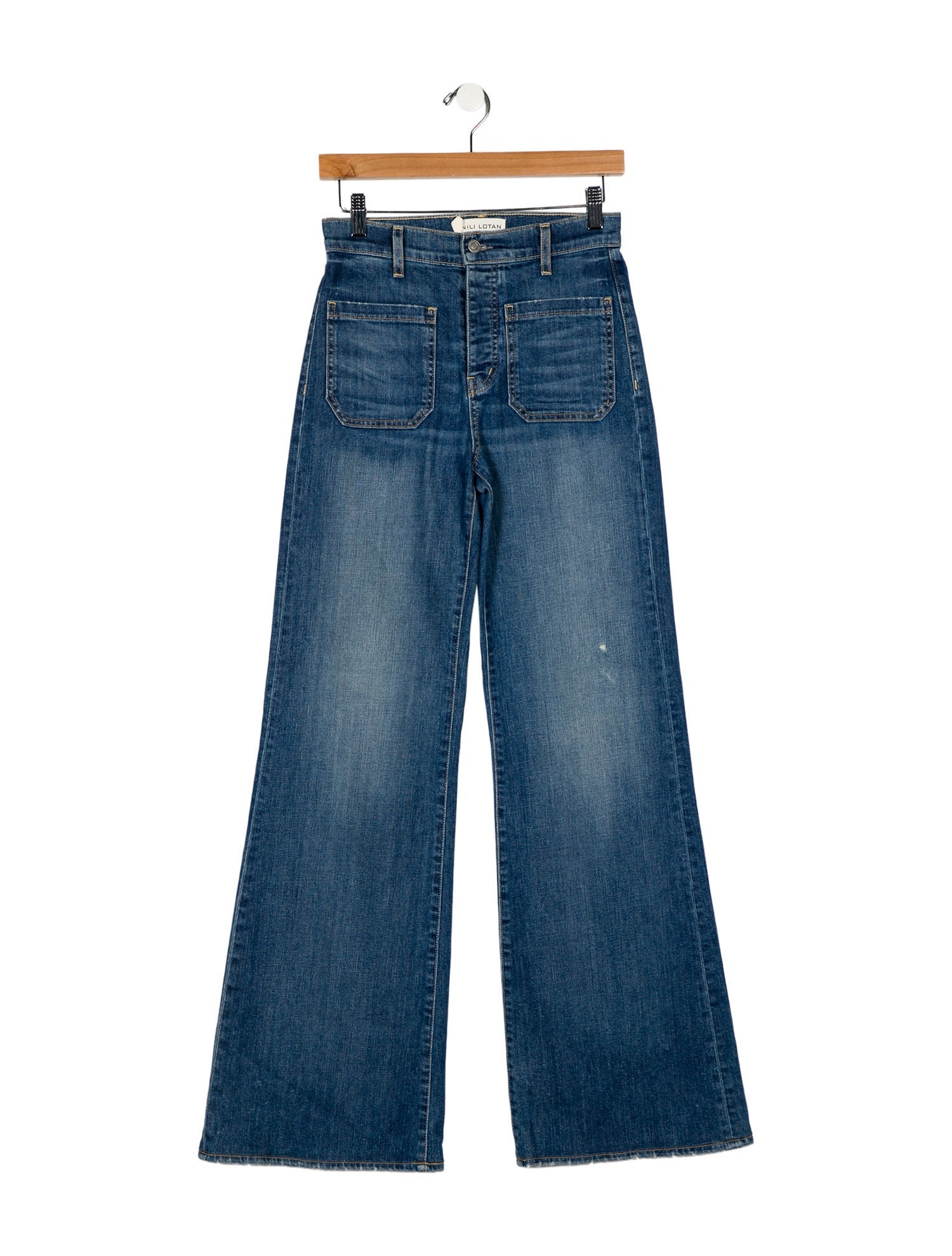 Nili Lotan Mid-Rise Wide Leg Jeans