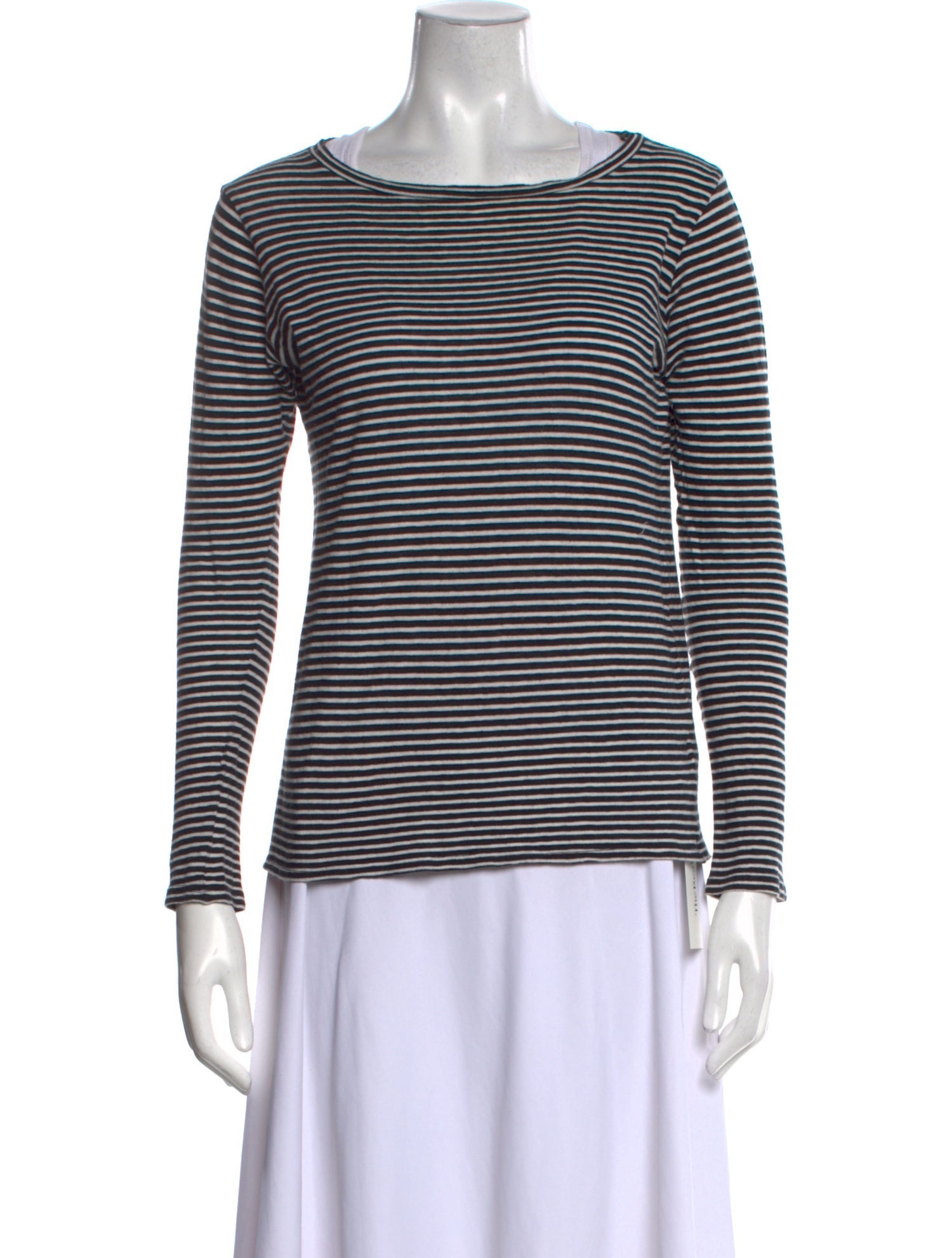 Nili Lotan Striped Scoop Neck T-Shirt