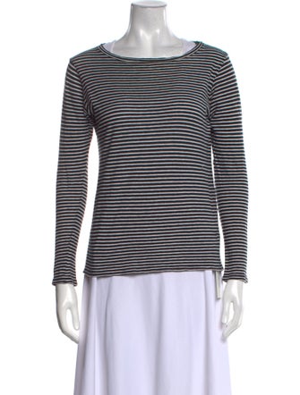 Nili Lotan Striped Scoop Neck T-Shirt
