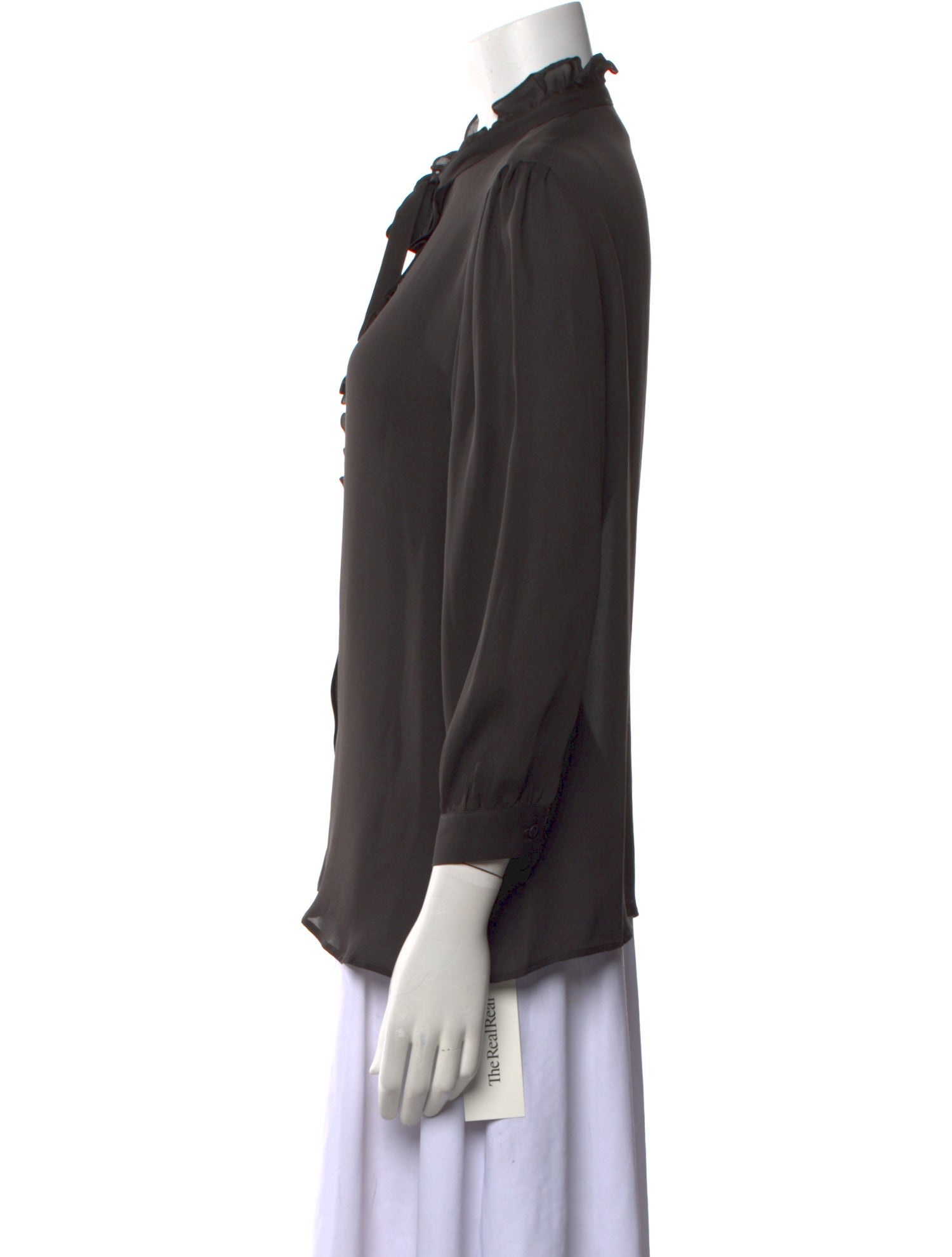 Nili Lotan Silk Three-Quarter Sleeve Blouse