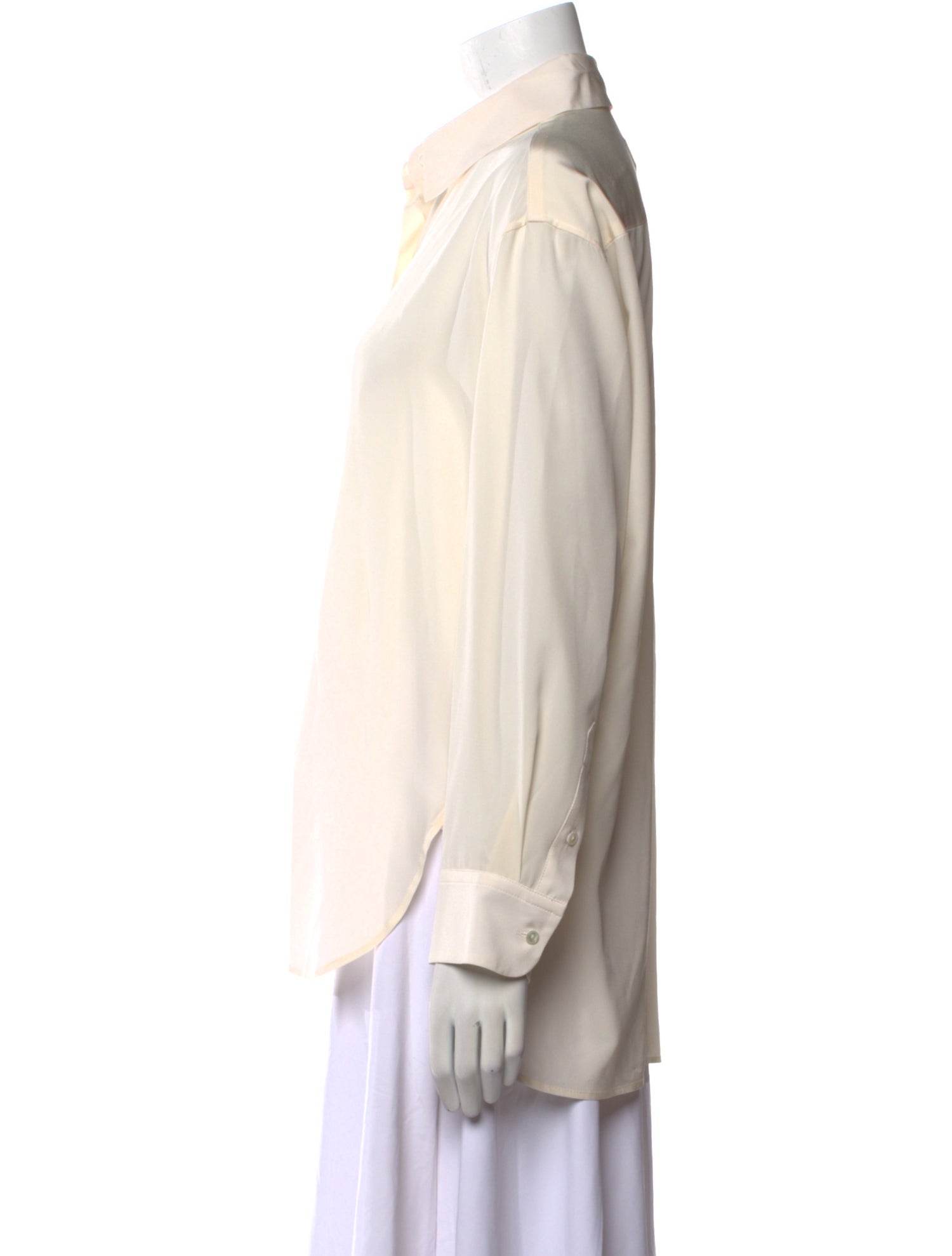 Nili Lotan Silk Long Sleeve Button-Up Top