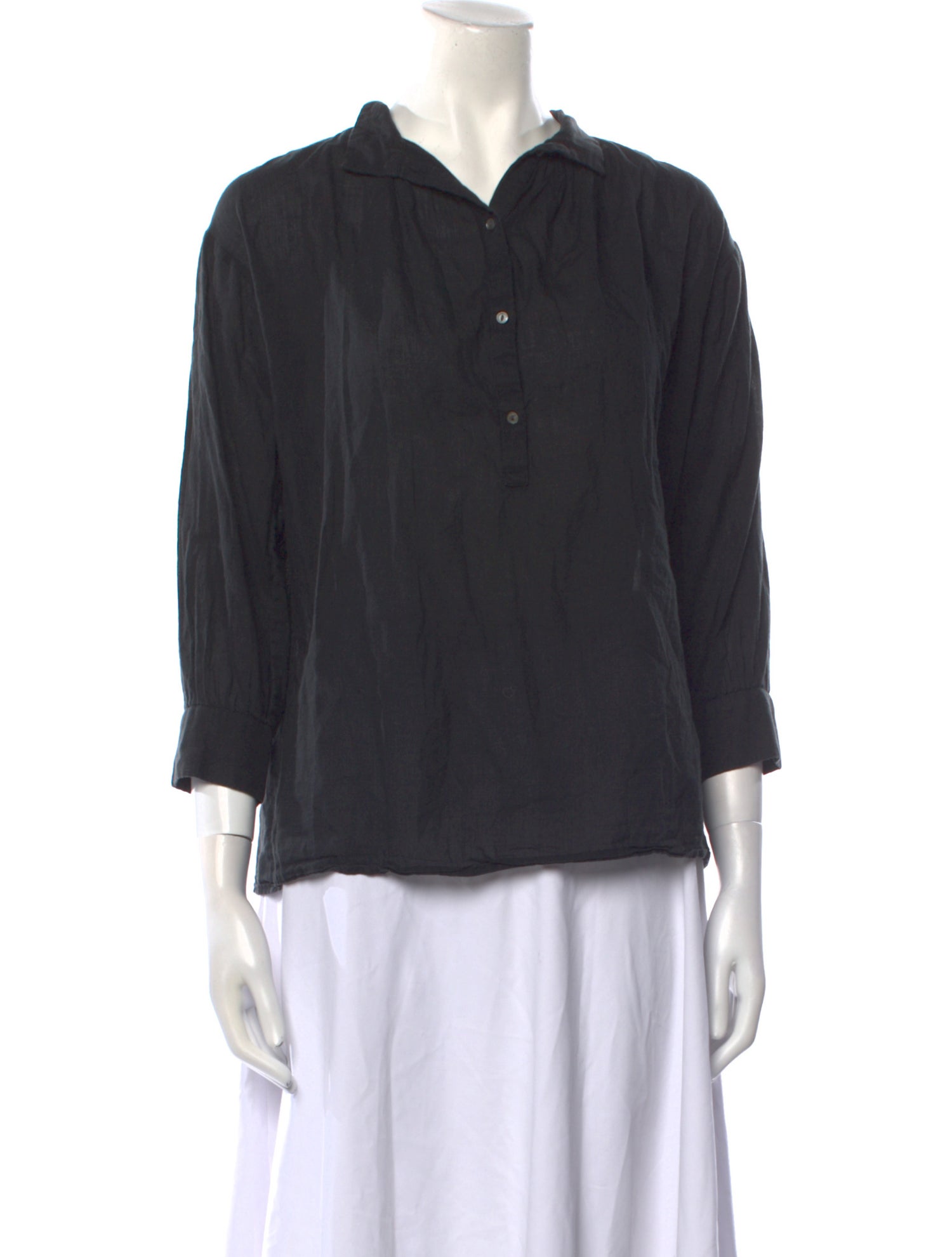 Nili Lotan V-Neck Three-Quarter Sleeve Blouse