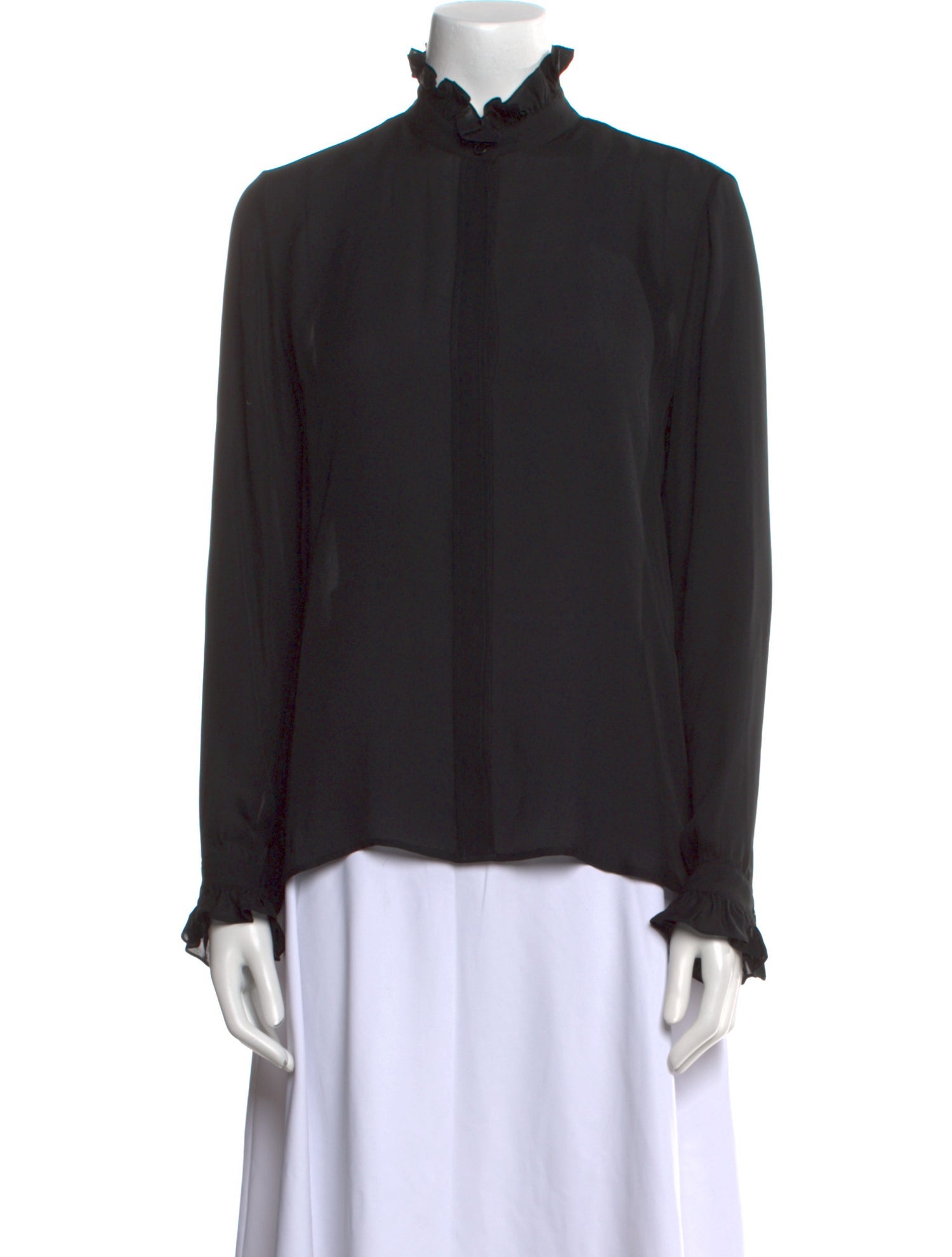 Nili Lotan Silk Mock Neck Blouse