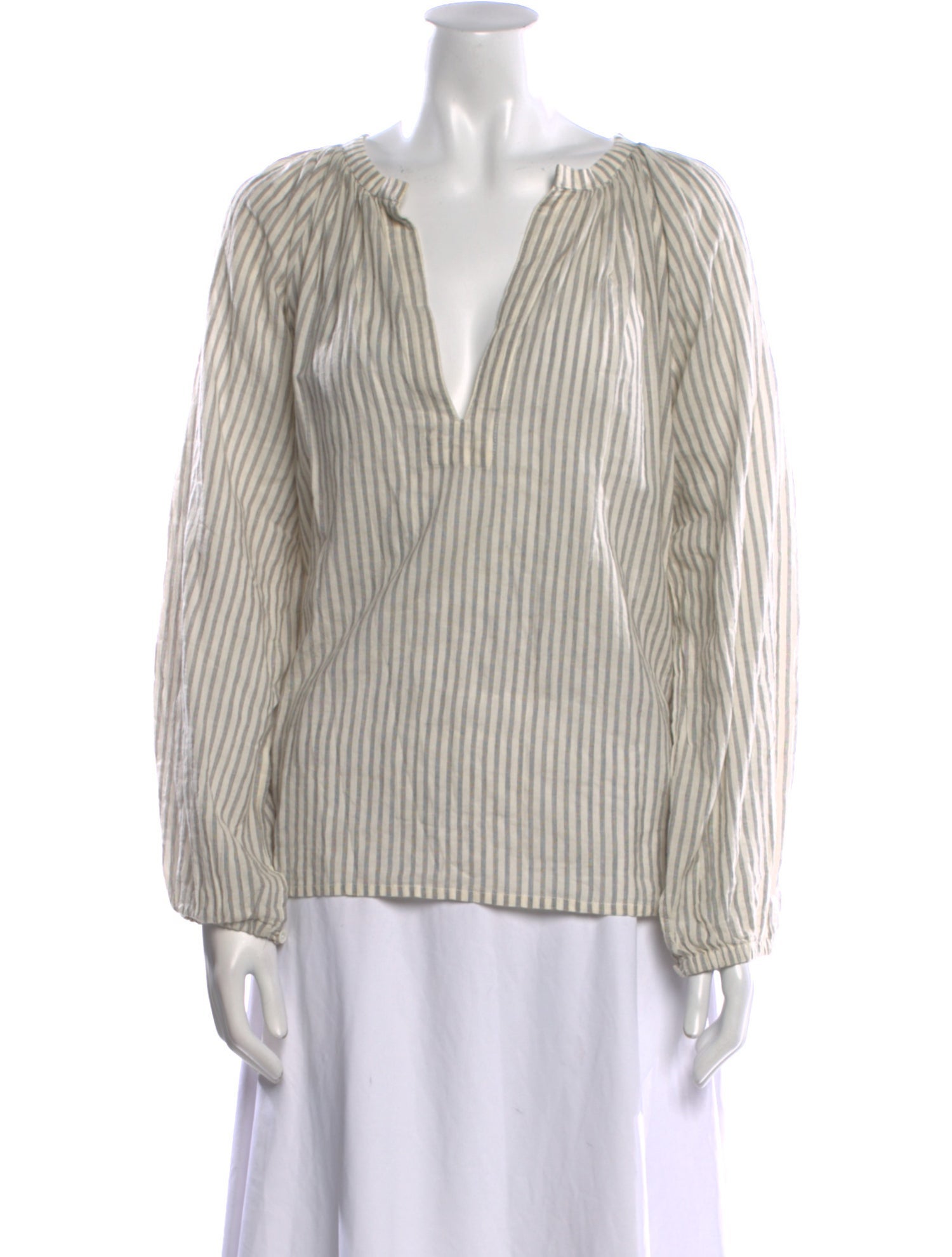 Nili Lotan Striped V-Neck Blouse
