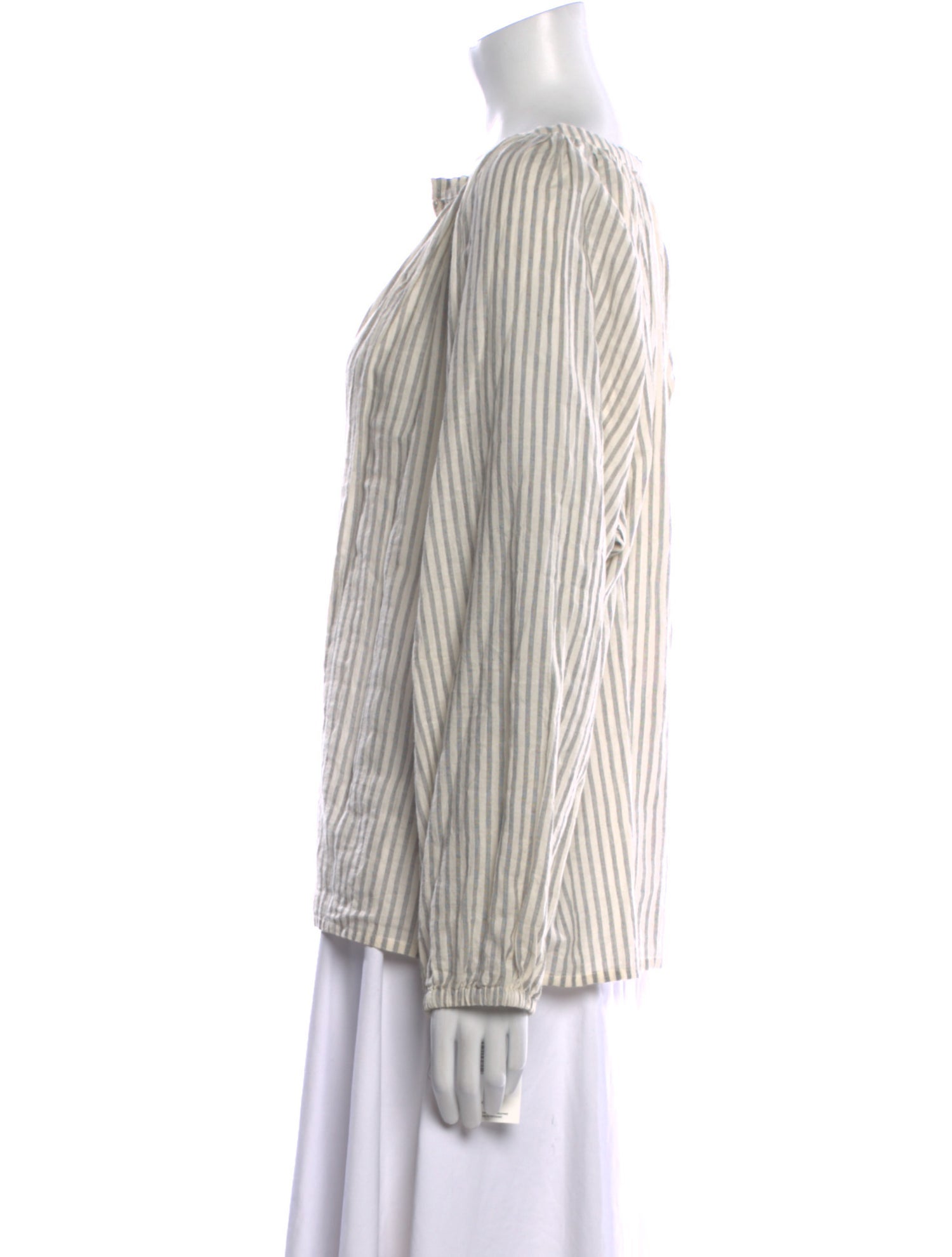Nili Lotan Striped V-Neck Blouse