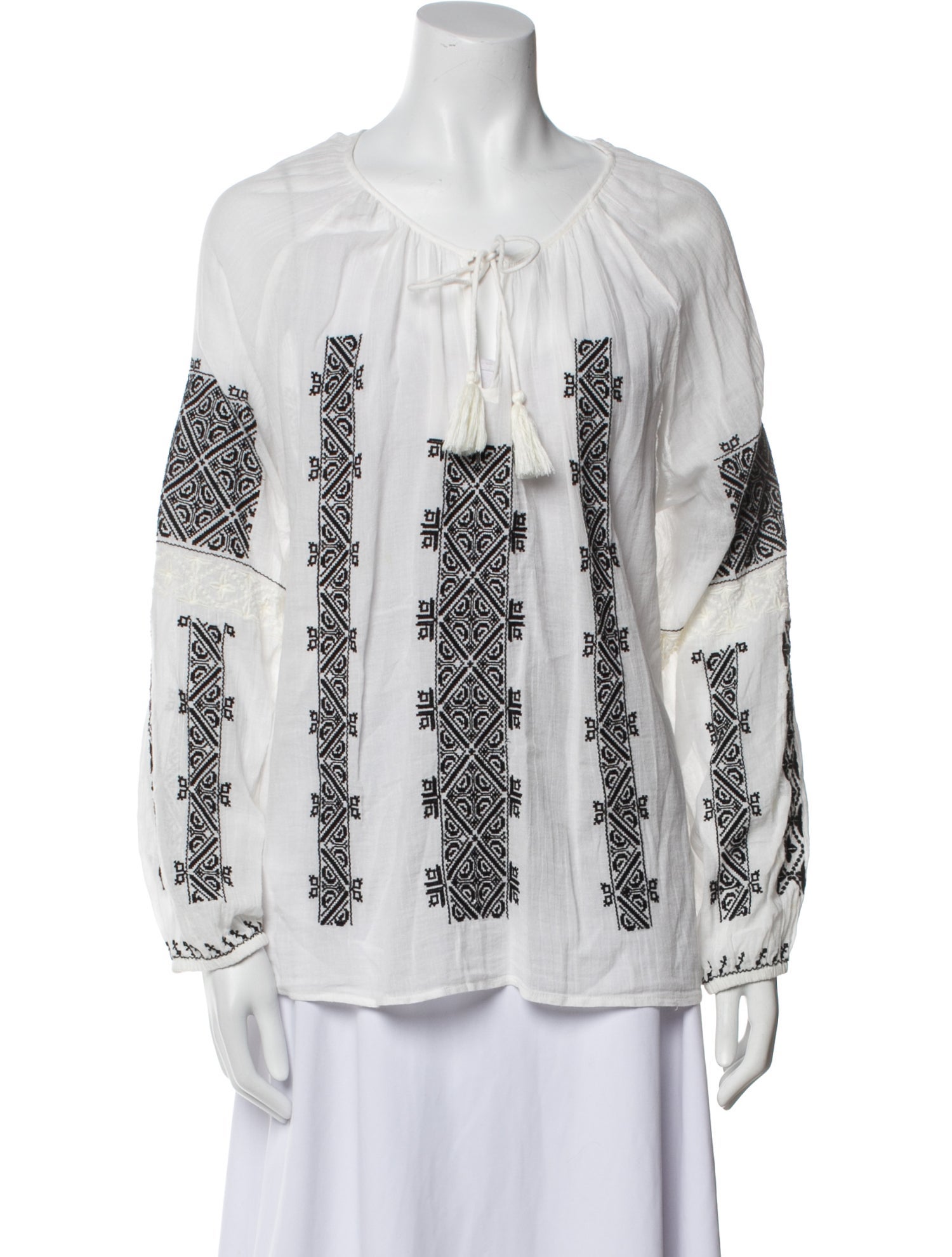 Nili Lotan Printed Scoop Neck Blouse