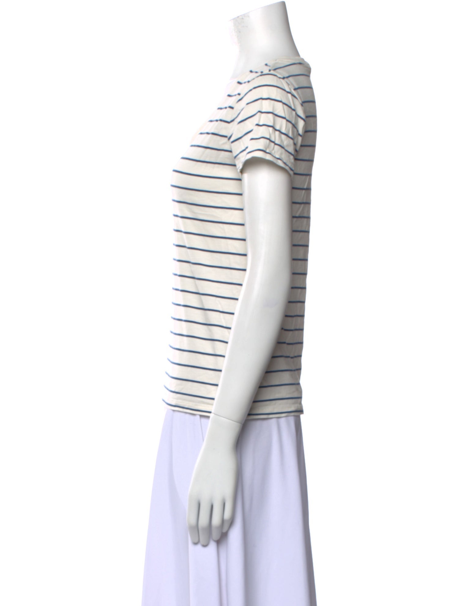 Nili Lotan Striped V-Neck T-Shirt
