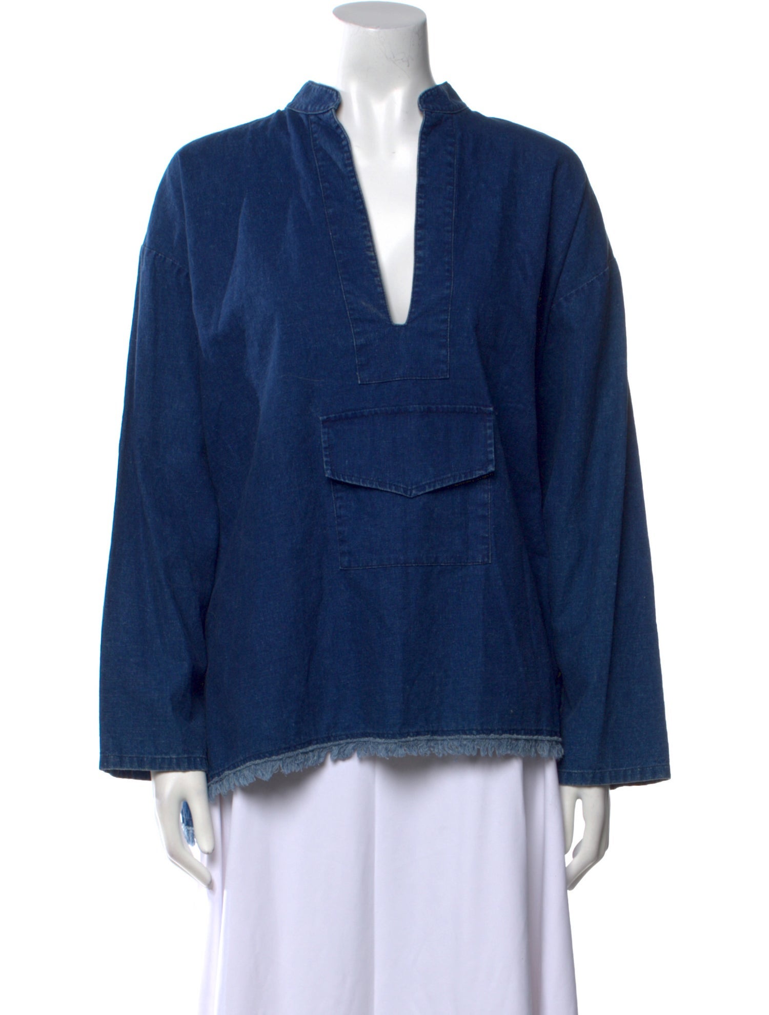 Nili Lotan V-Neck Long Sleeve Blouse