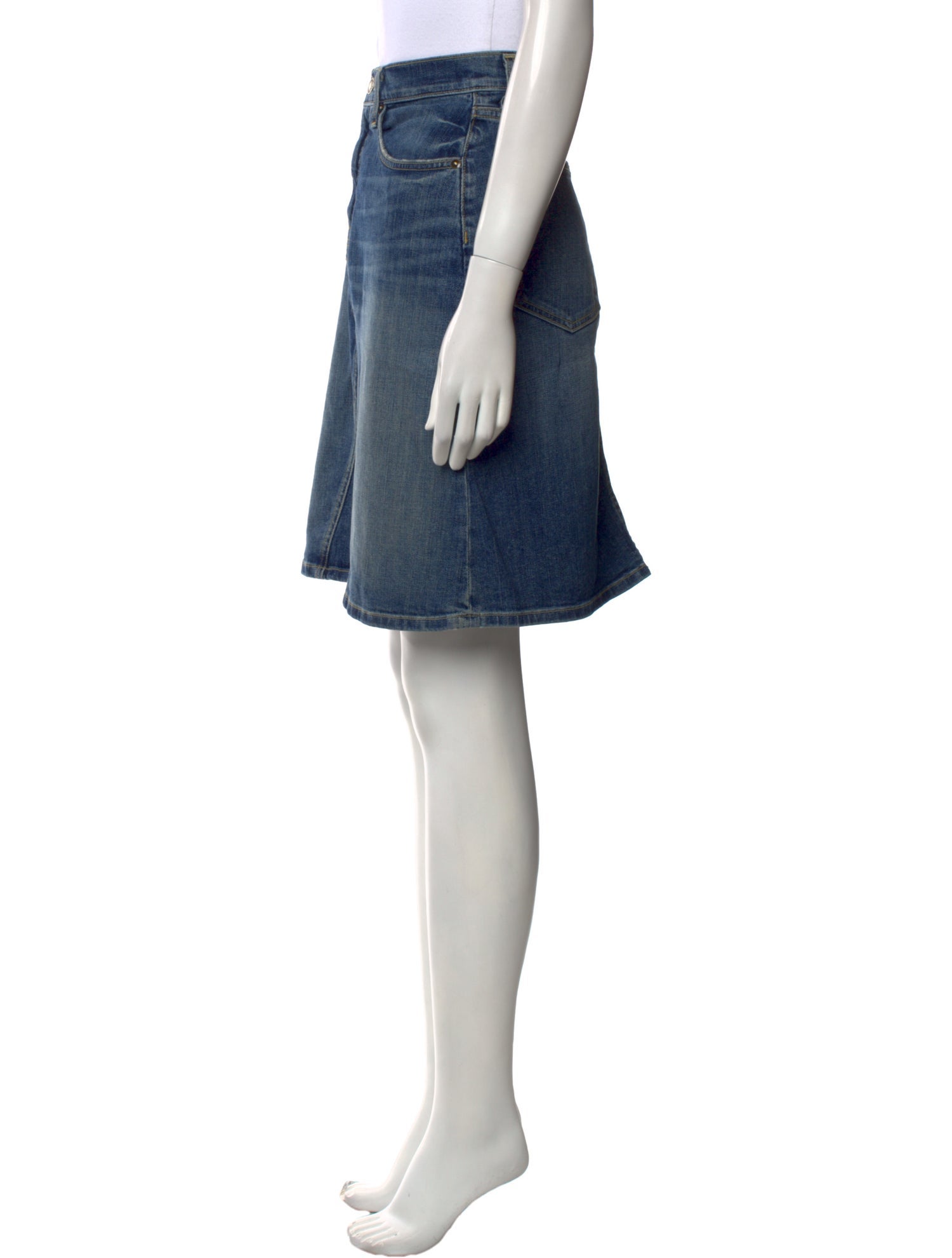 Nili Lotan Distressed Accents Knee-Length Skirt