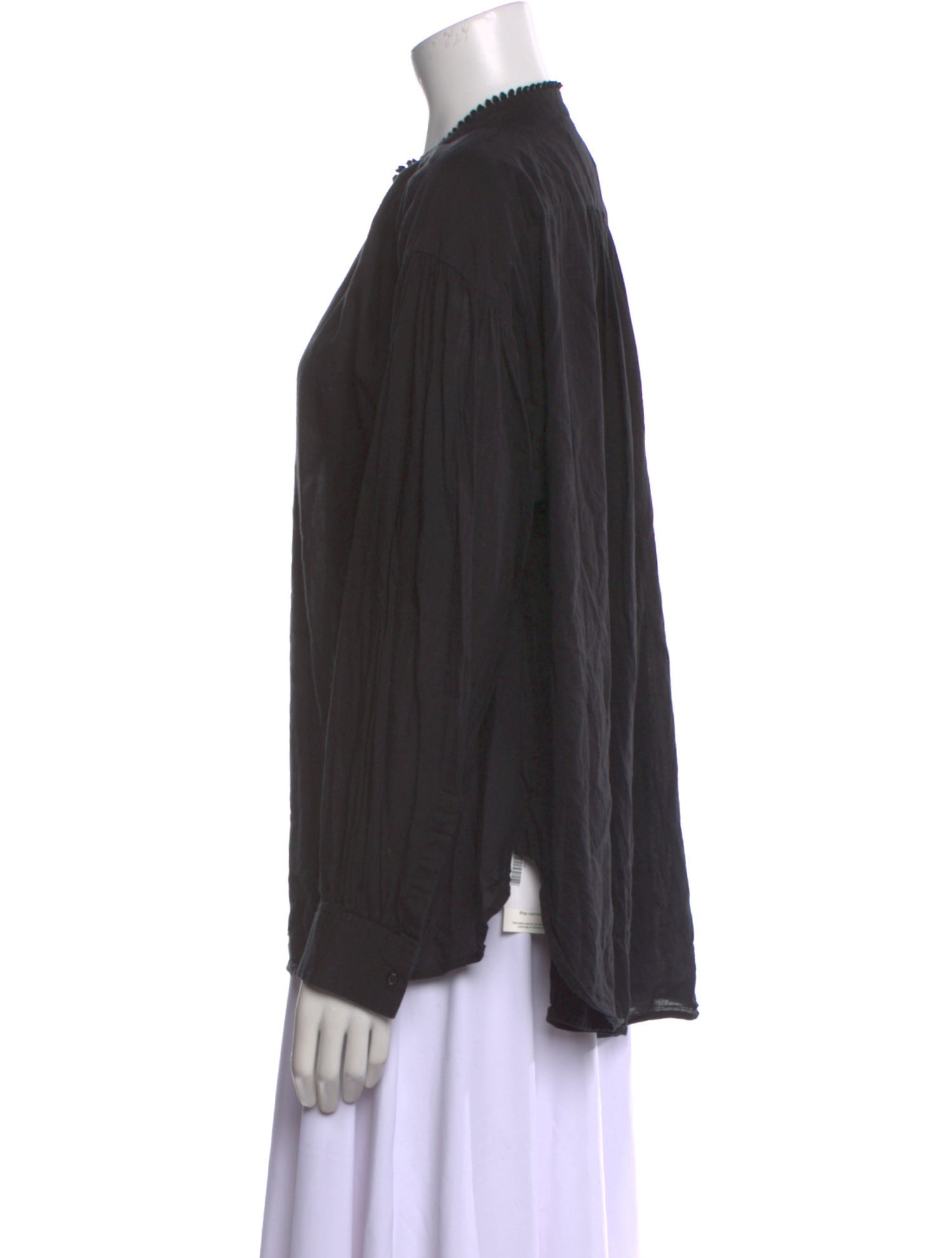 Nili Lotan Mock Neck Long Sleeve Blouse