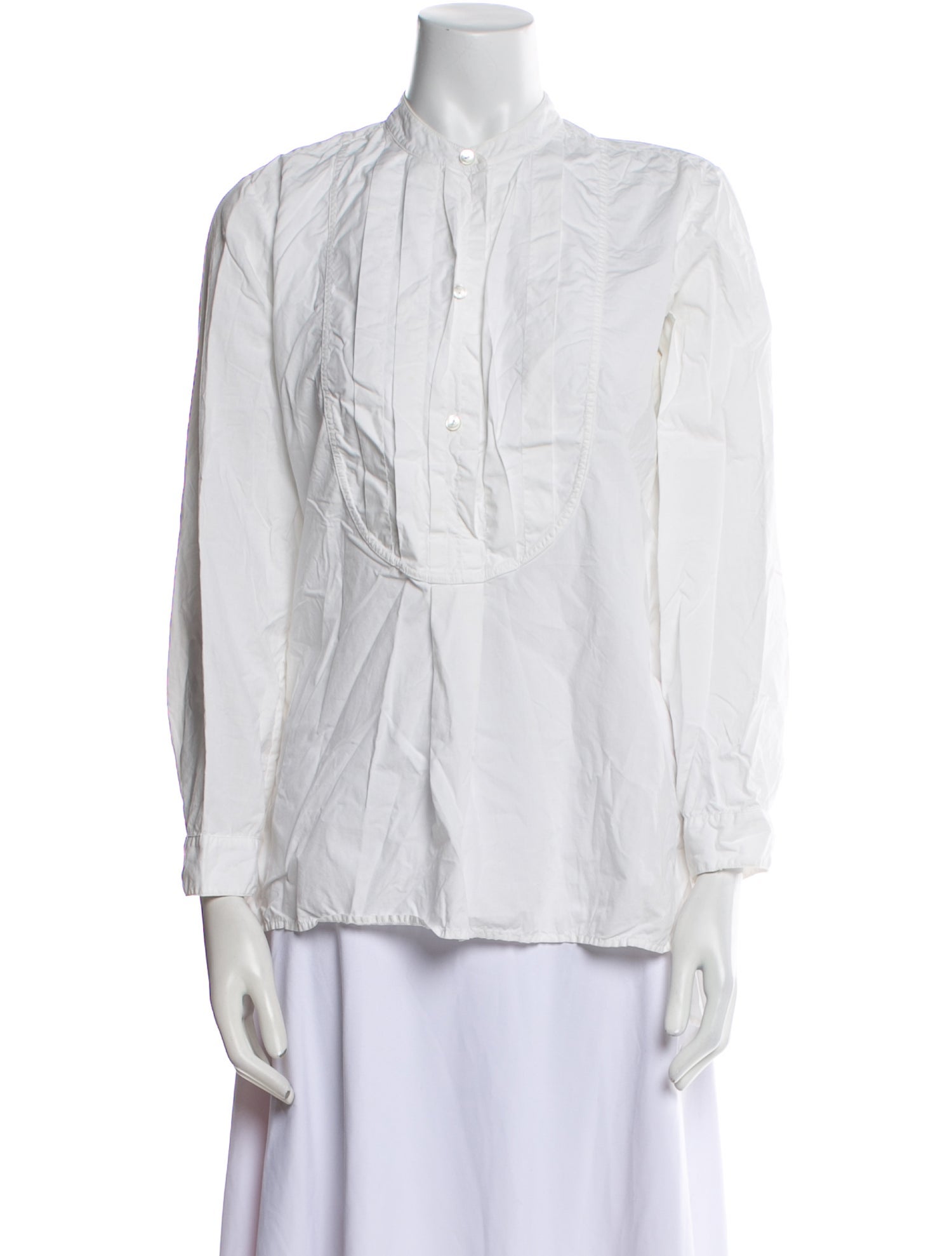 Nili Lotan Mock Neck Long Sleeve Blouse