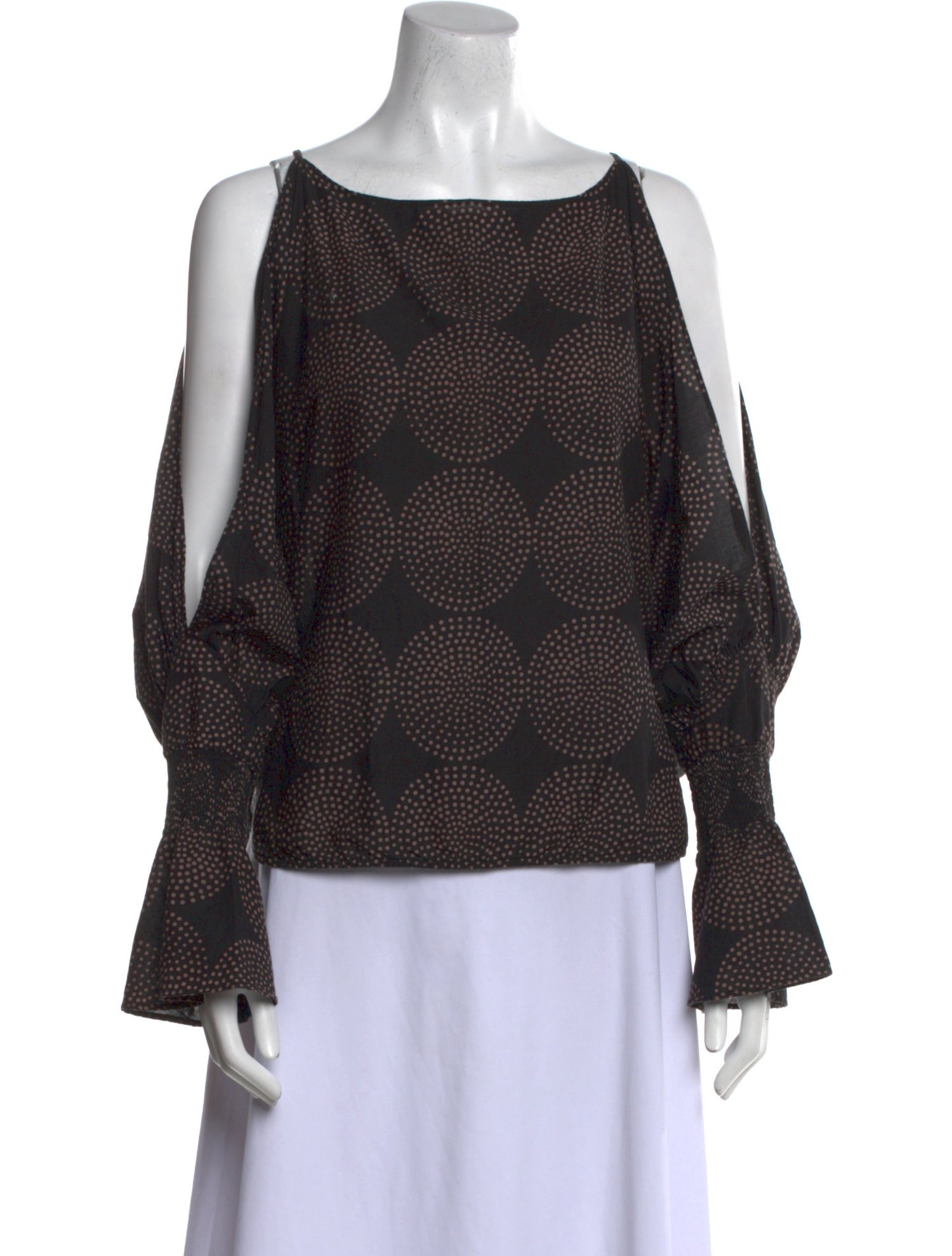 Nili Lotan Printed Bateau Neckline Blouse