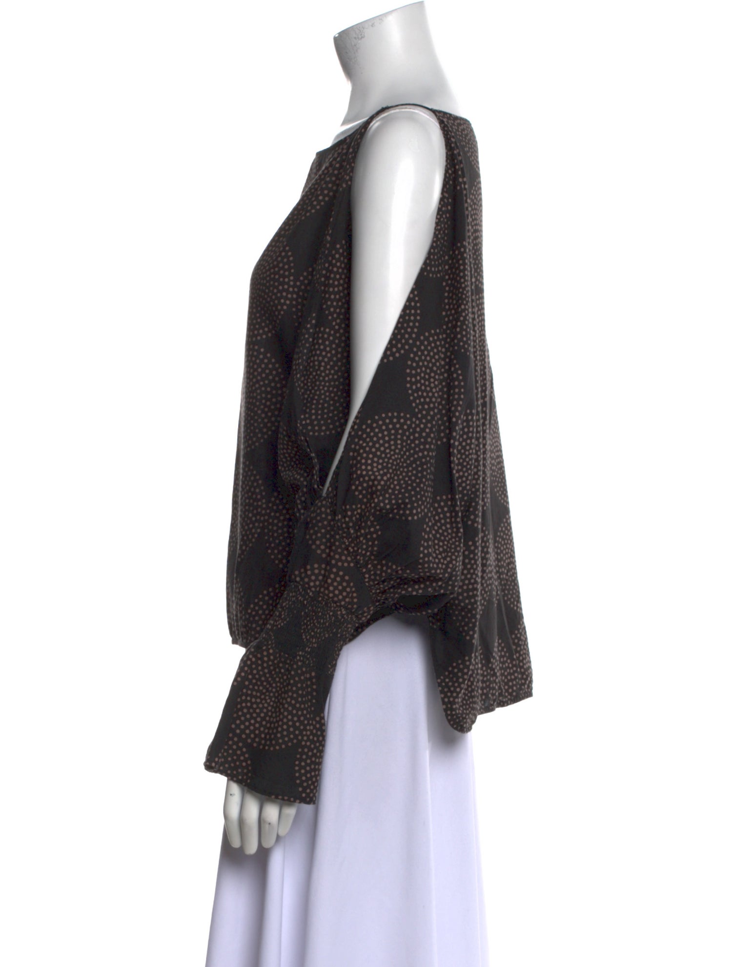 Nili Lotan Printed Bateau Neckline Blouse