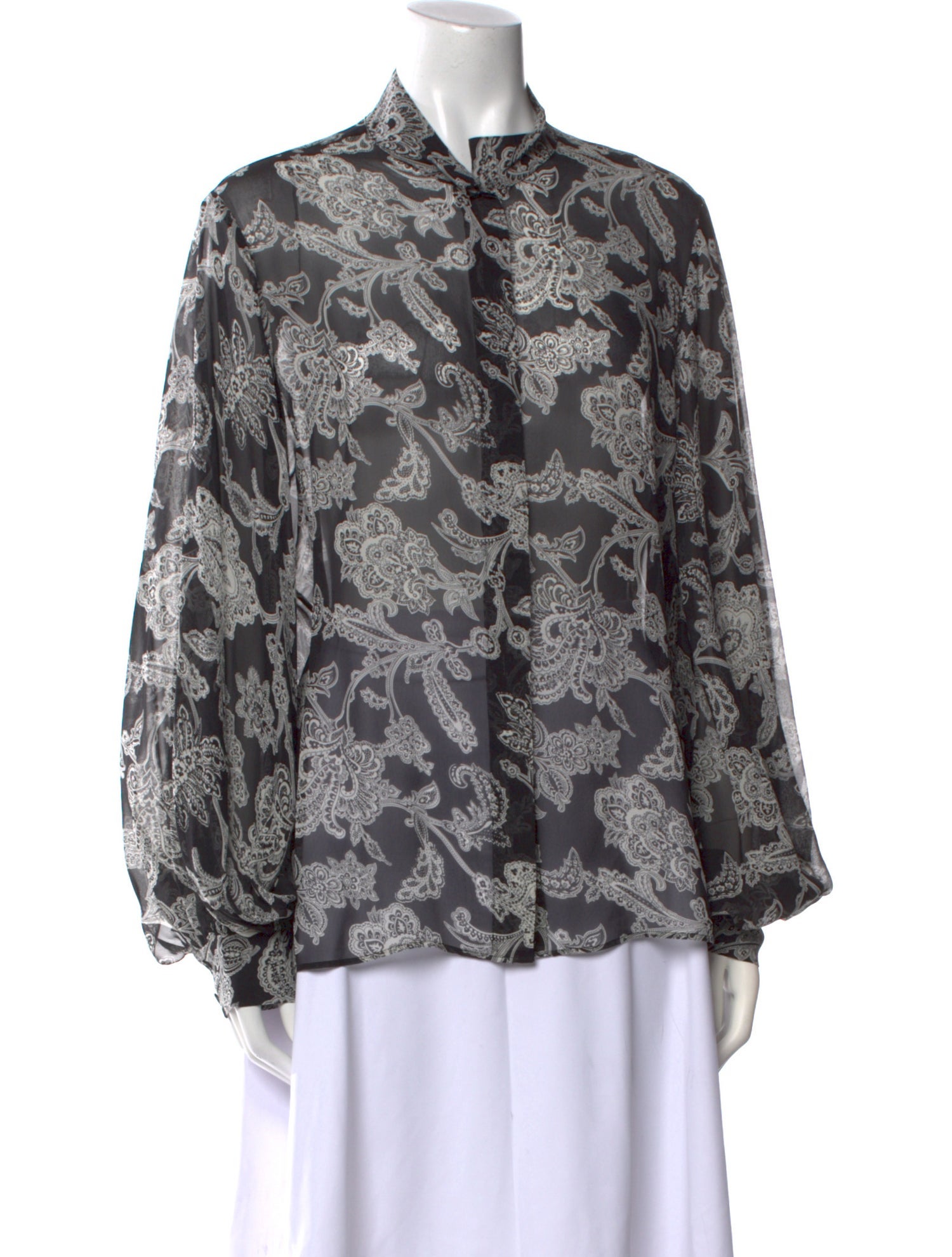 Nili Lotan Silk Printed Blouse