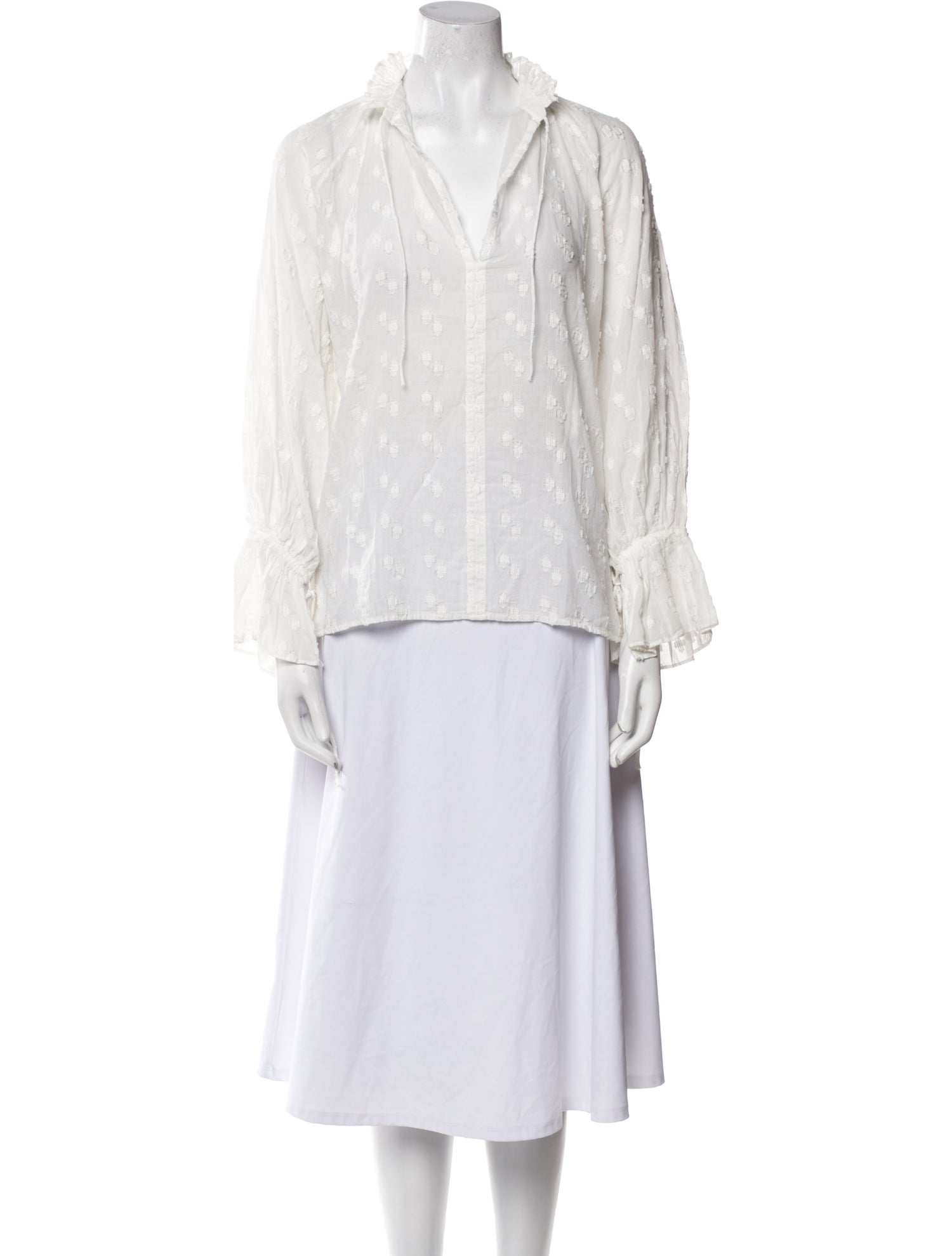 Nili Lotan Printed V-Neck Blouse